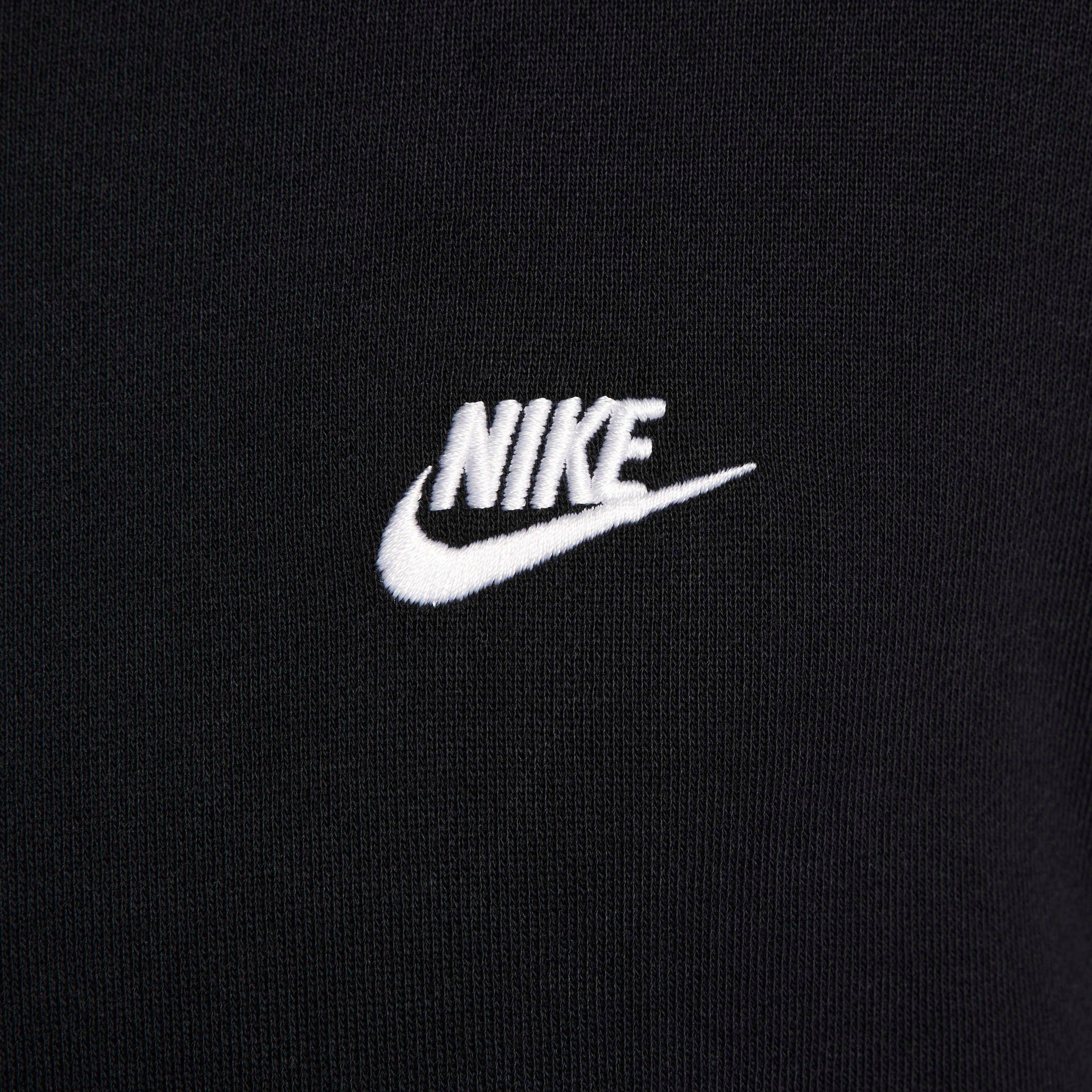 Nike Men's Club Fleece Oversized French Terry Pullover Hoodie - Black - BLACK Thumbnail View 4