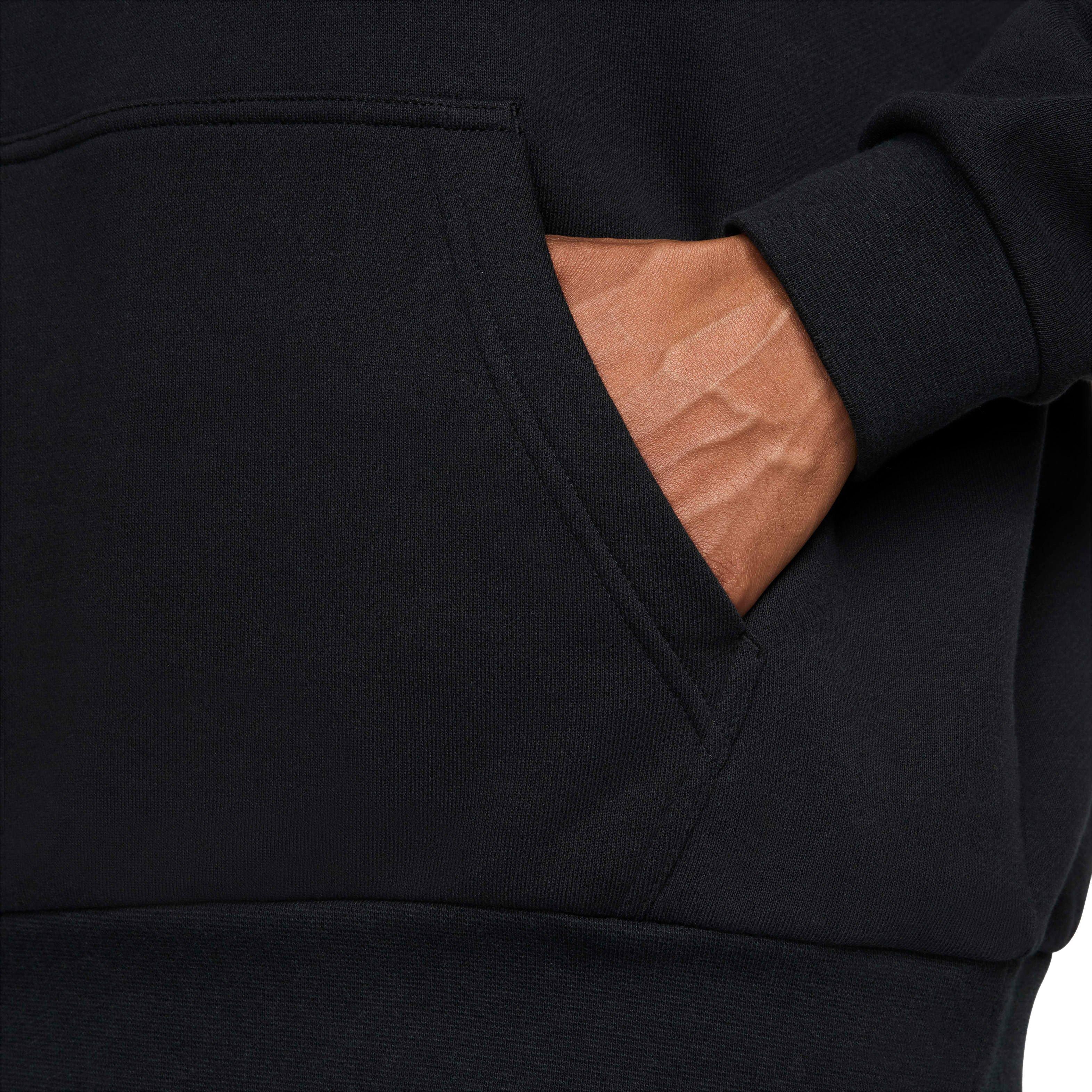 Nike Men's Club Fleece Oversized French Terry Pullover Hoodie - Black - BLACK Thumbnail View 5