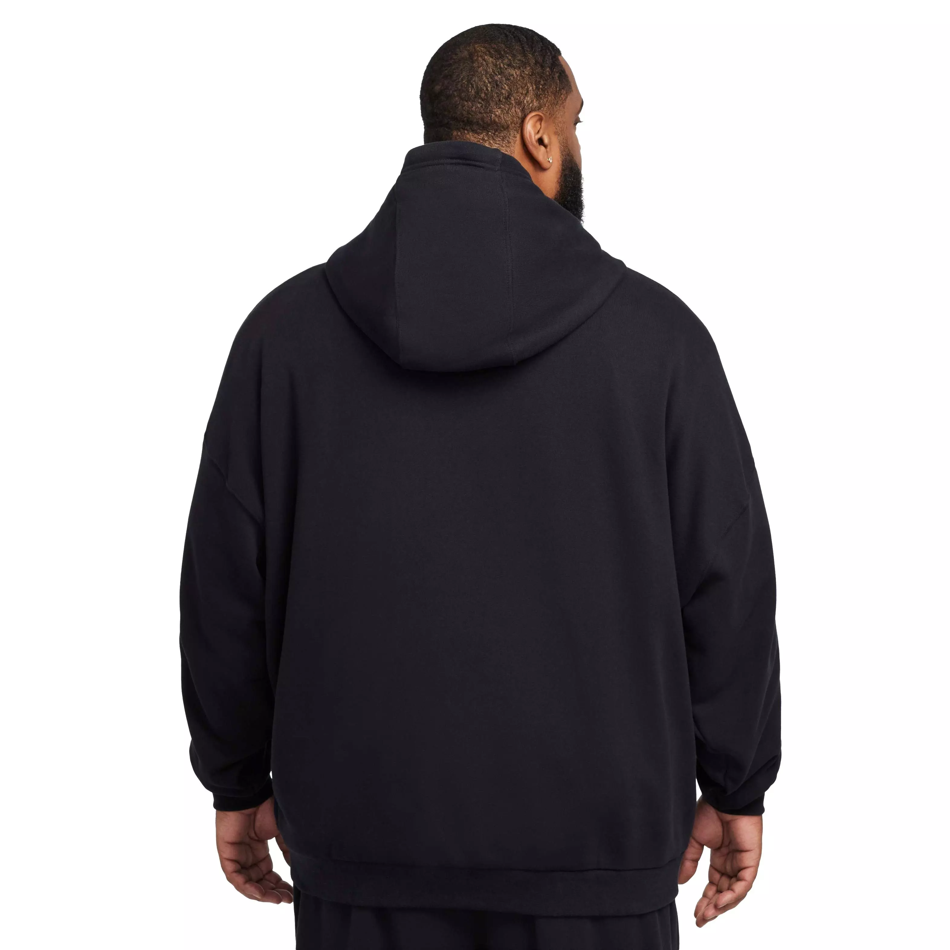 Nike Men's Club Fleece Oversized French Terry Pullover Hoodie - Black - BLACK