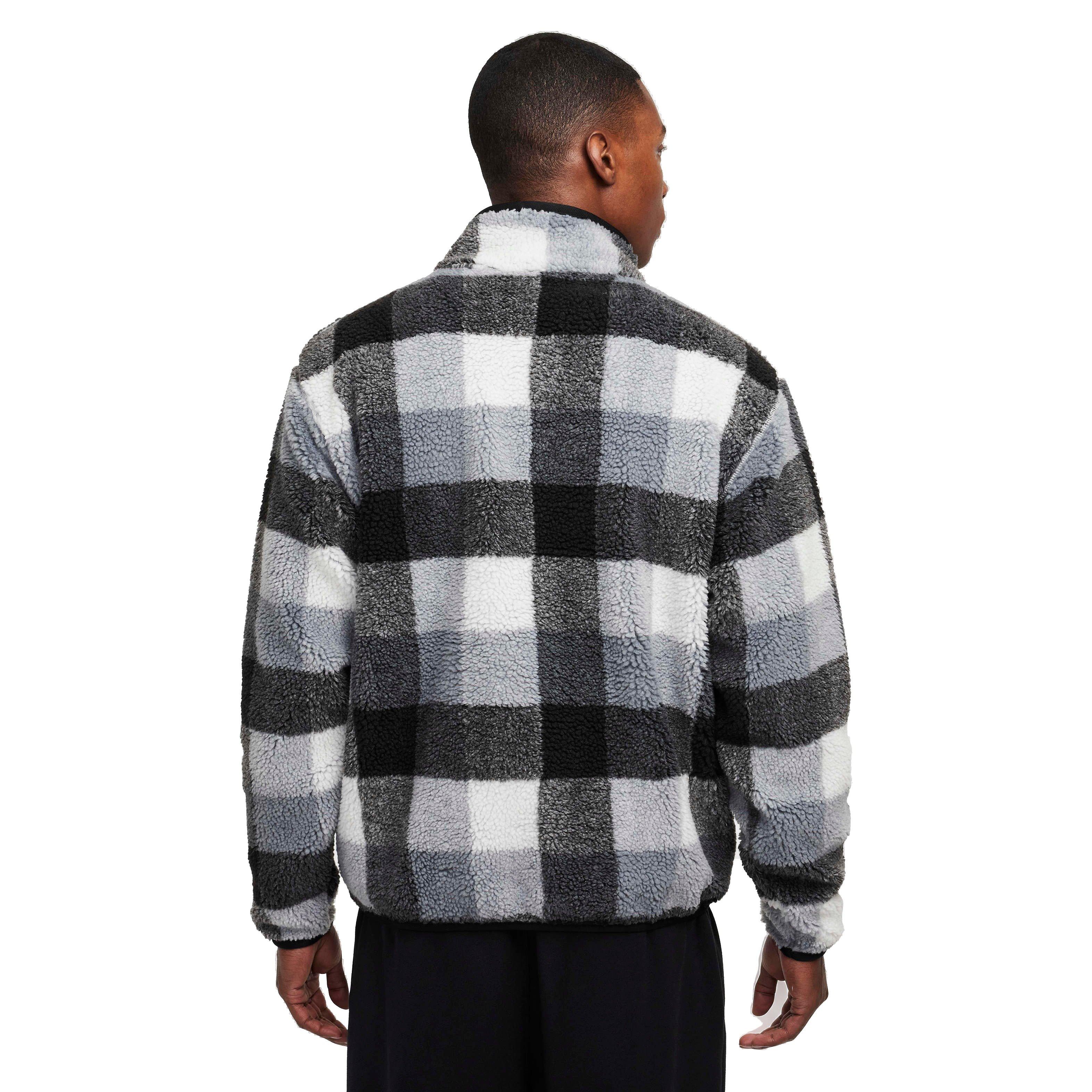 Nike Men's Club Winterized Half-Zip Pullover - BLACK/WHITE Thumbnail View 2