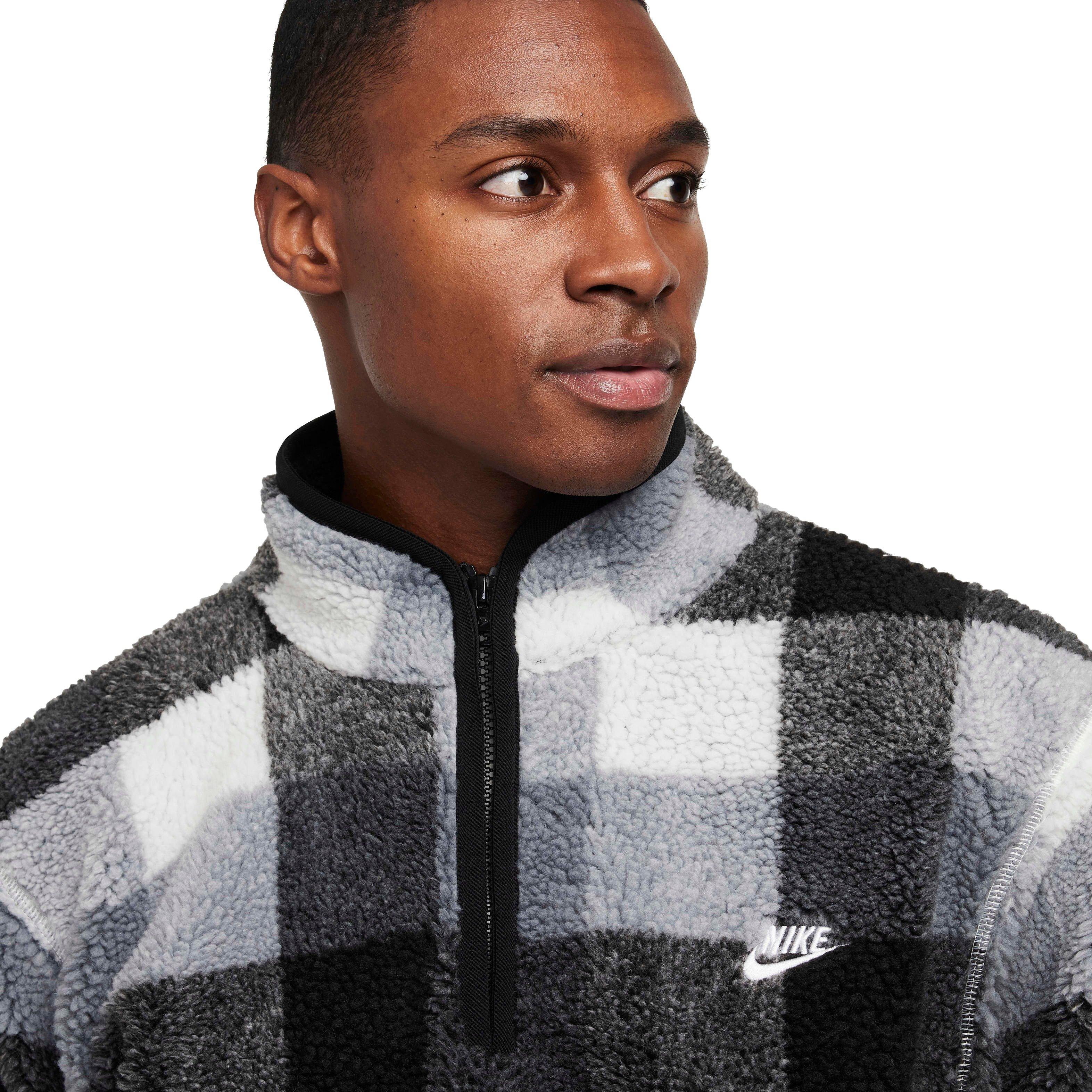 Nike Men's Club Winterized Half-Zip Pullover - BLACK/WHITE Thumbnail View 3