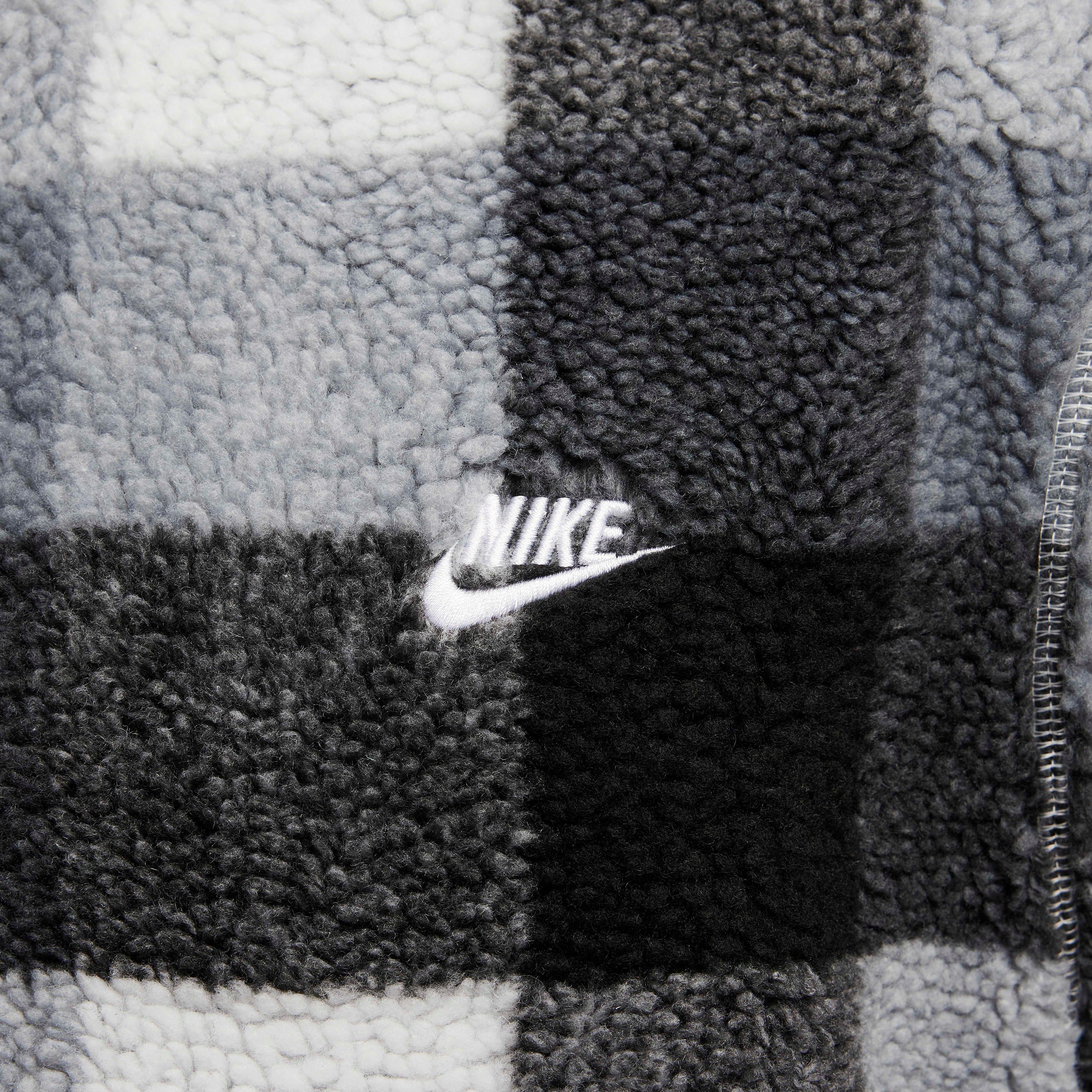 Nike Men's Club Winterized Half-Zip Pullover - BLACK/WHITE Thumbnail View 4