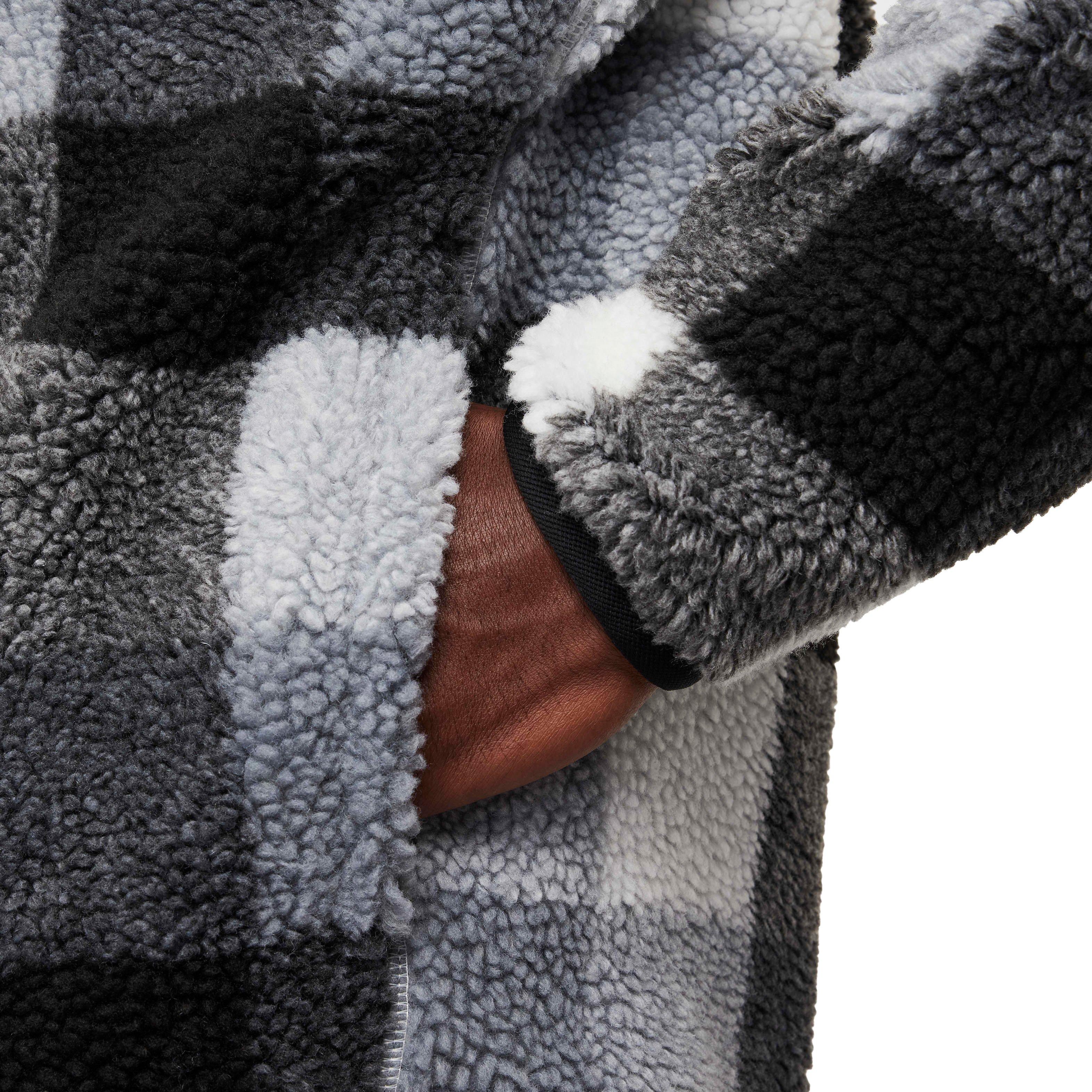 Nike Men's Club Winterized Half-Zip Pullover - BLACK/WHITE Thumbnail View 5