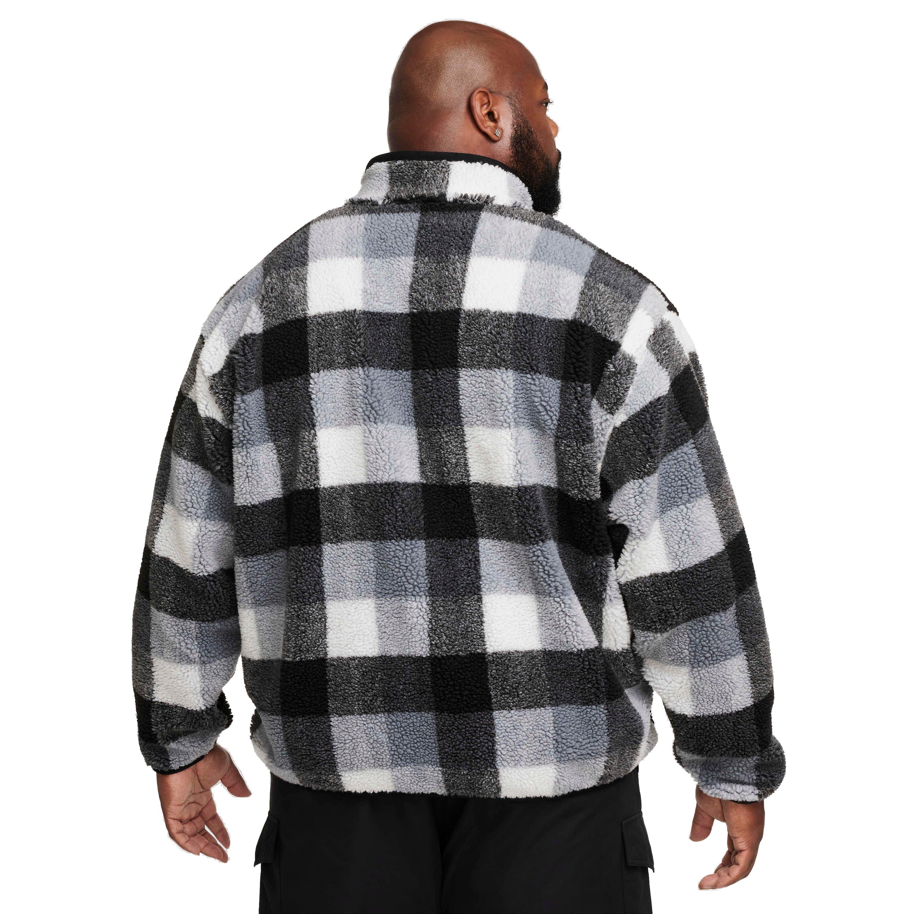 Nike Men's Club Winterized Half-Zip Pullover - BLACK/WHITE Thumbnail View 8