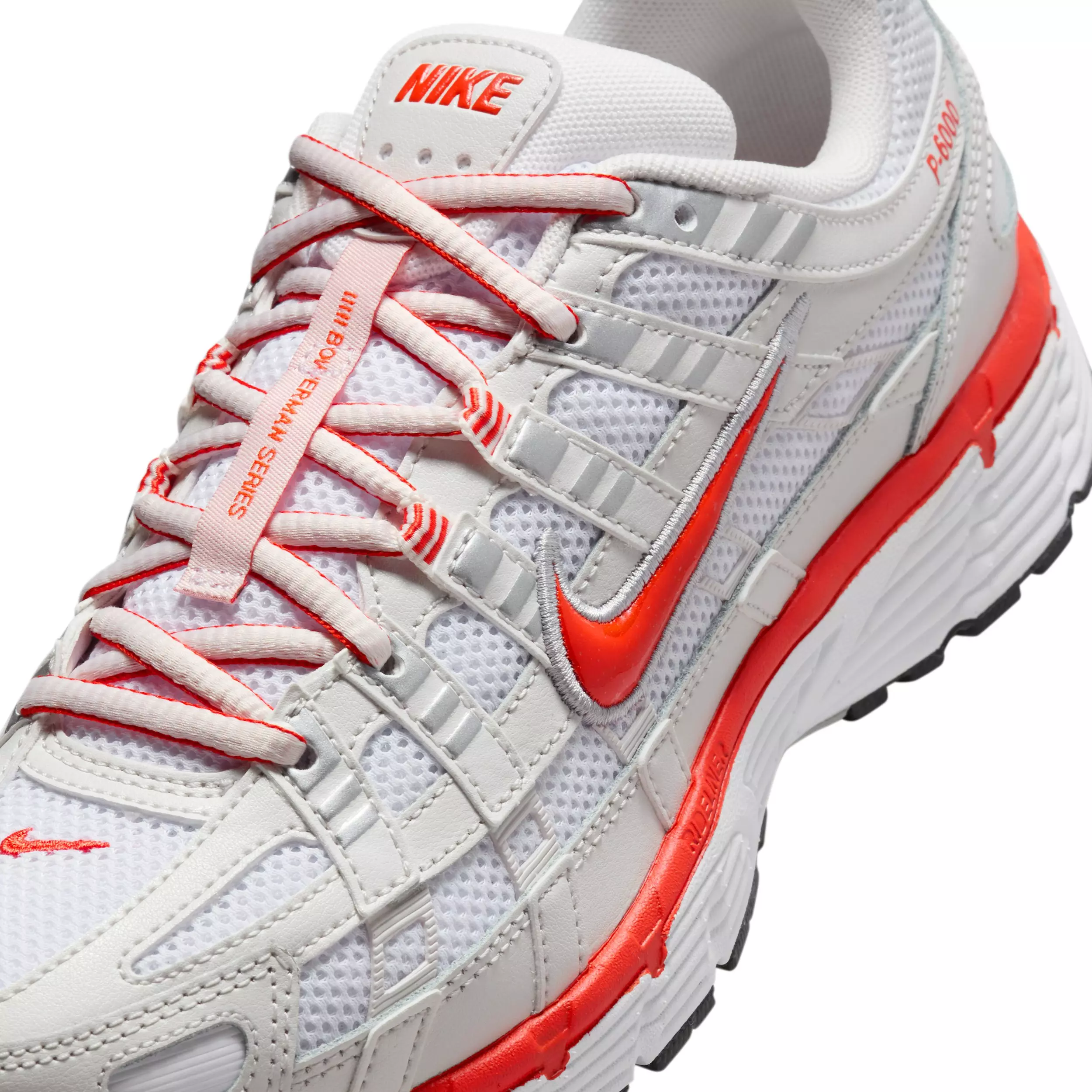 Nike P-6000 "White/Platinum Tint/Black/Picante Red" Women's Shoe - WHITE/PLATINUM/BLACK/RED