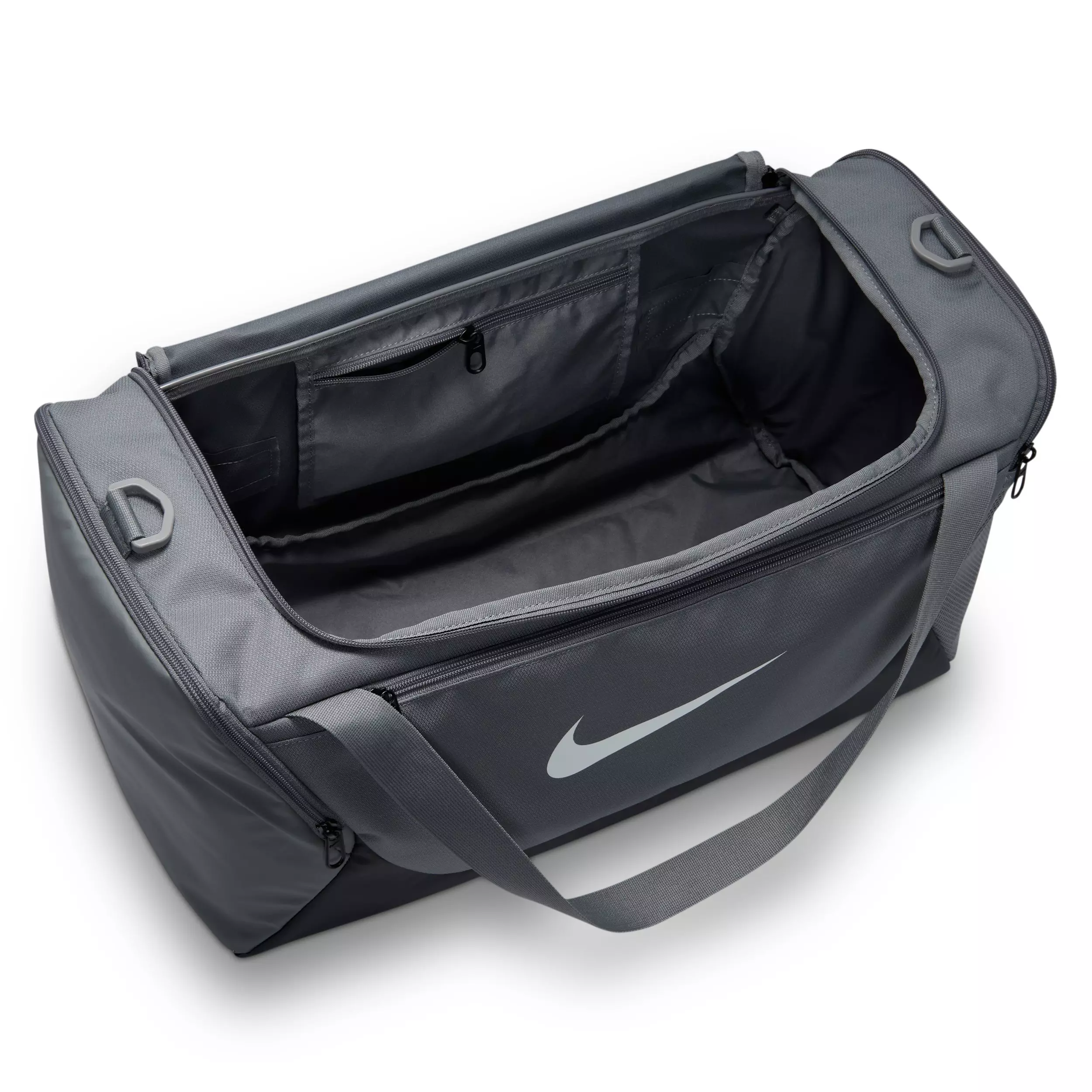 Nike Brasilia Small Training Duffel Bag - Smoke Grey/Black/White - GREY/BLACK/WHITE