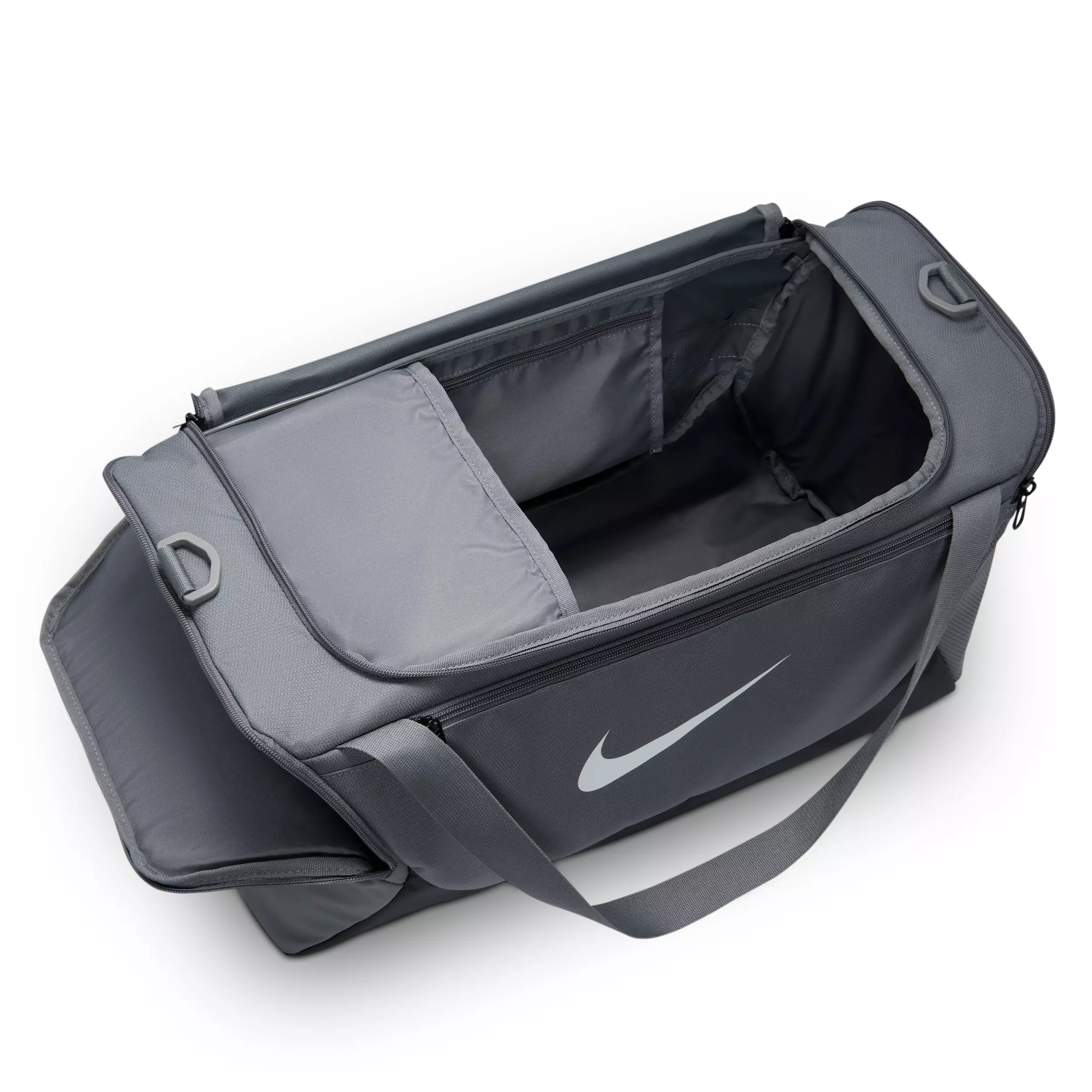 Nike Brasilia Small Training Duffel Bag - Smoke Grey/Black/White - GREY/BLACK/WHITE