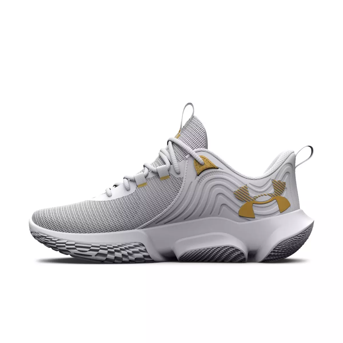 Under Armour Flow FUTR X 2 "White/Metallic Gold" Unisex Basketball Shoe - BLACK/ANTIFREEZE