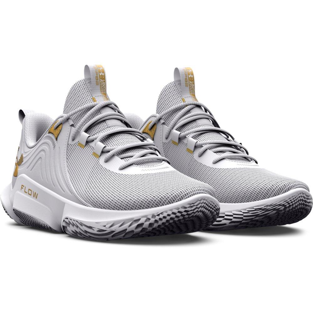 Under Armour Flow FUTR X 2 "White/Metallic Gold" Unisex Basketball Shoe - BLACK/ANTIFREEZE Thumbnail View 5