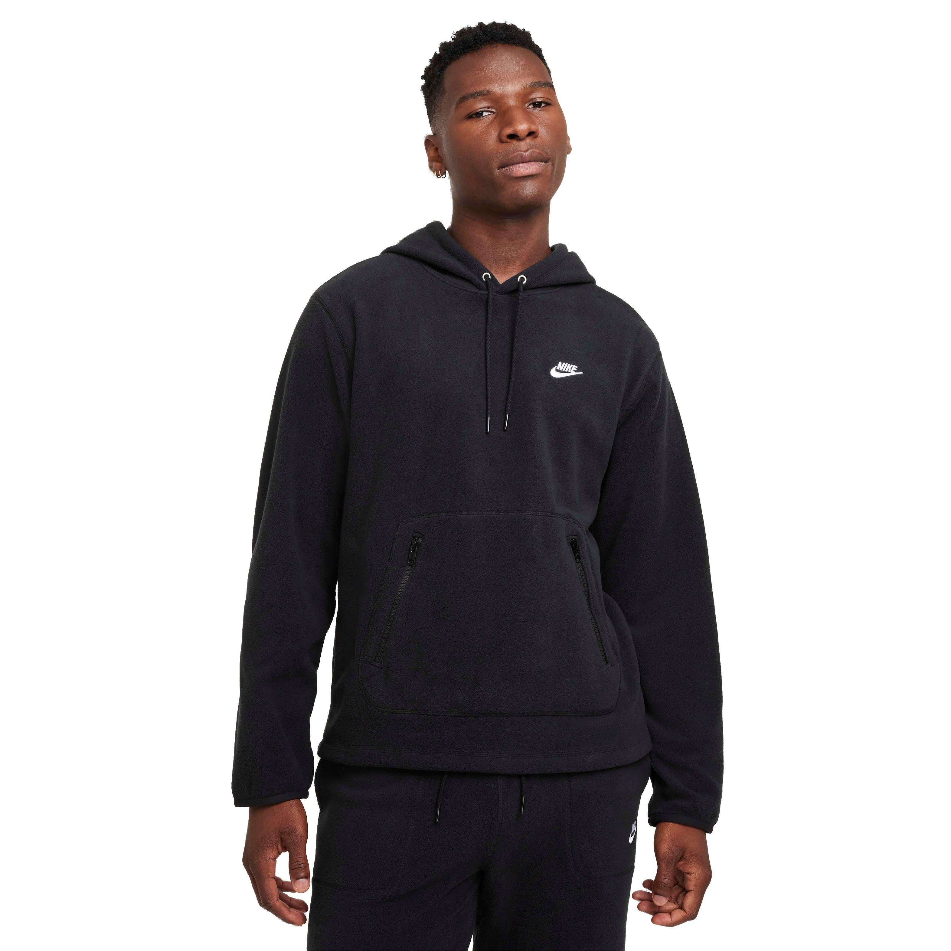 Nike Men's Club Pullover Winterized Hoodie - BLACK Thumbnail View 1
