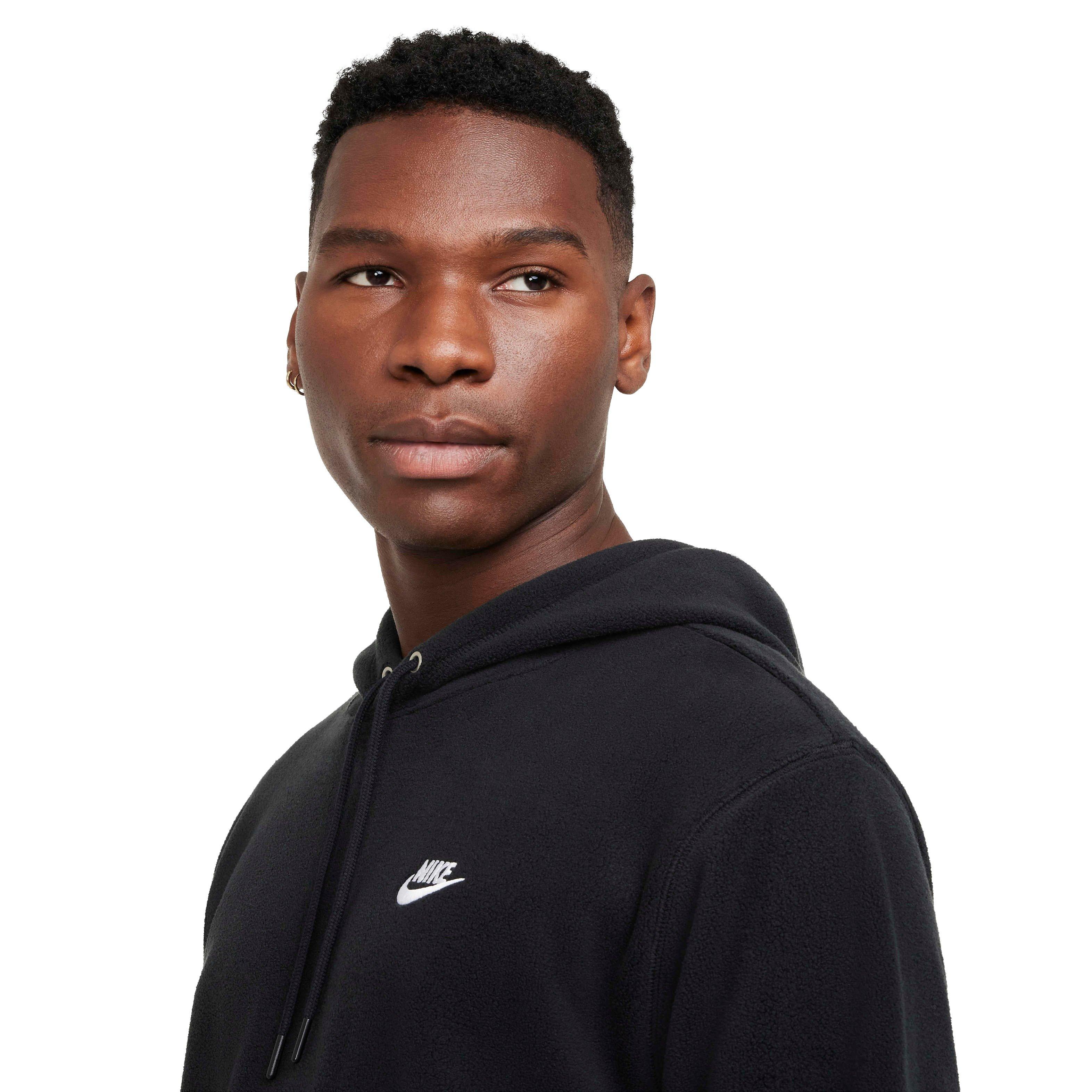 Nike Men's Club Pullover Winterized Hoodie - BLACK Thumbnail View 3