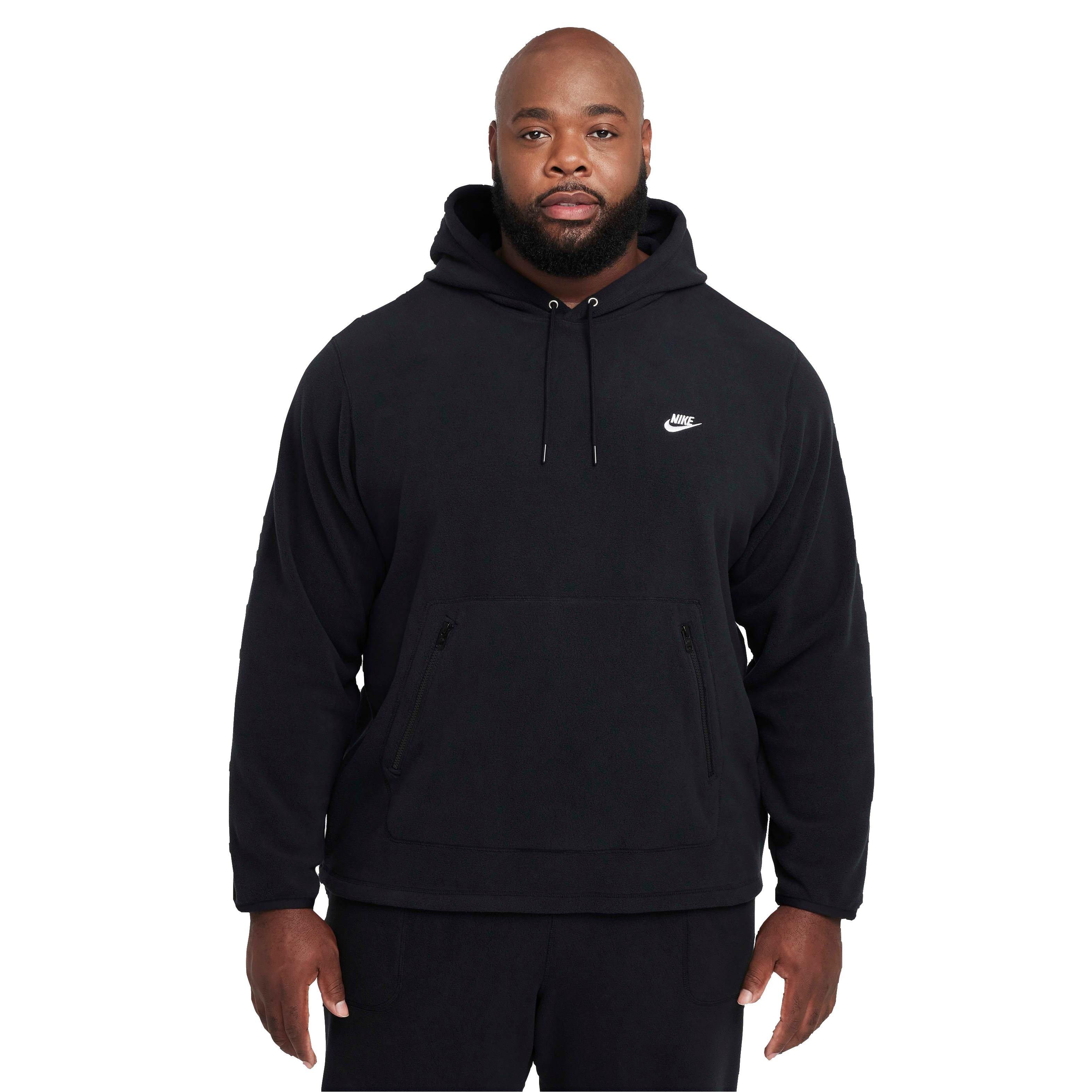 Nike Men's Club Pullover Winterized Hoodie - BLACK Thumbnail View 8