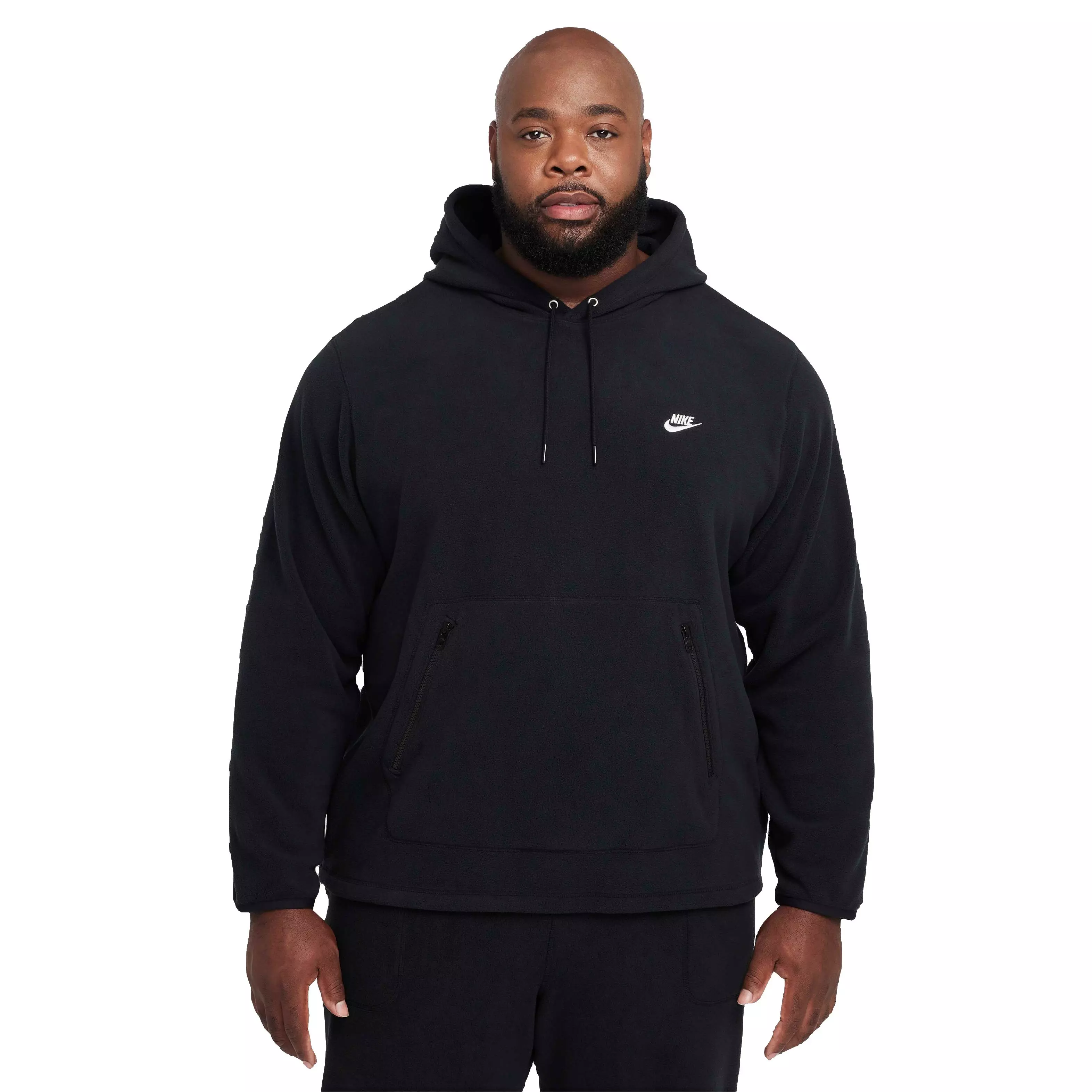 Nike Men's Club Pullover Winterized Hoodie - BLACK