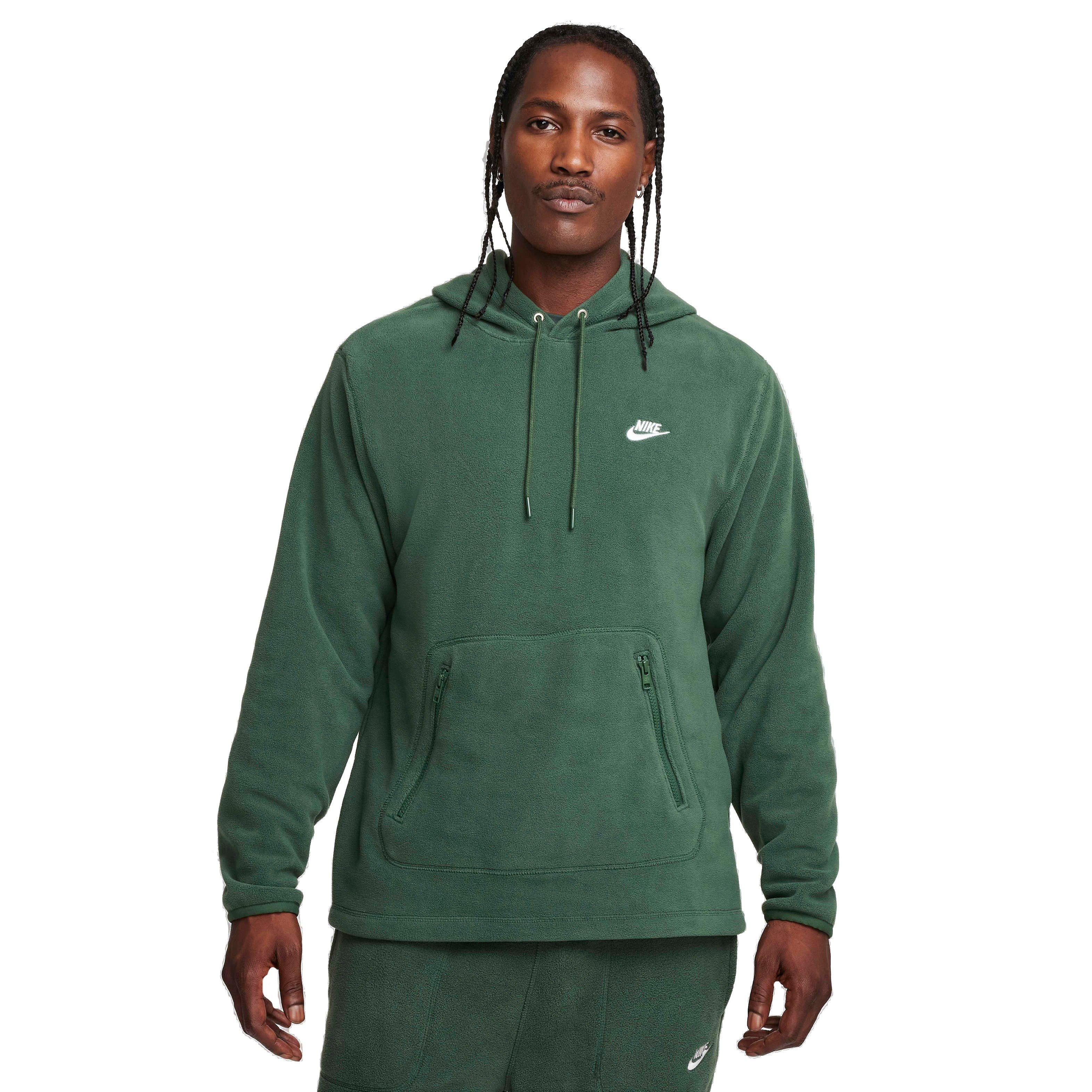 Nike Men's Club Pullover Winterized Hoodie - GREEN Thumbnail View 1