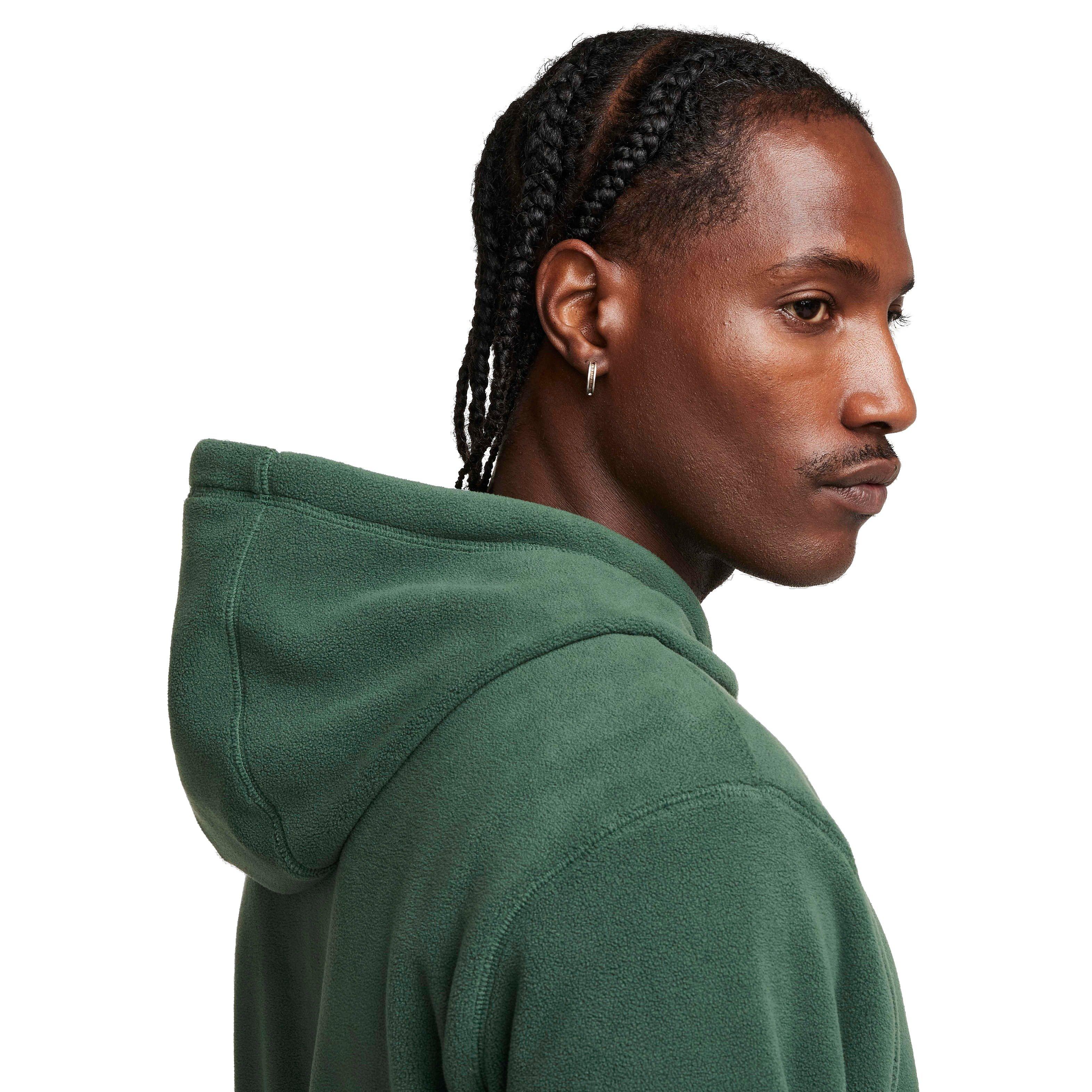 Nike Men's Club Pullover Winterized Hoodie - GREEN Thumbnail View 6