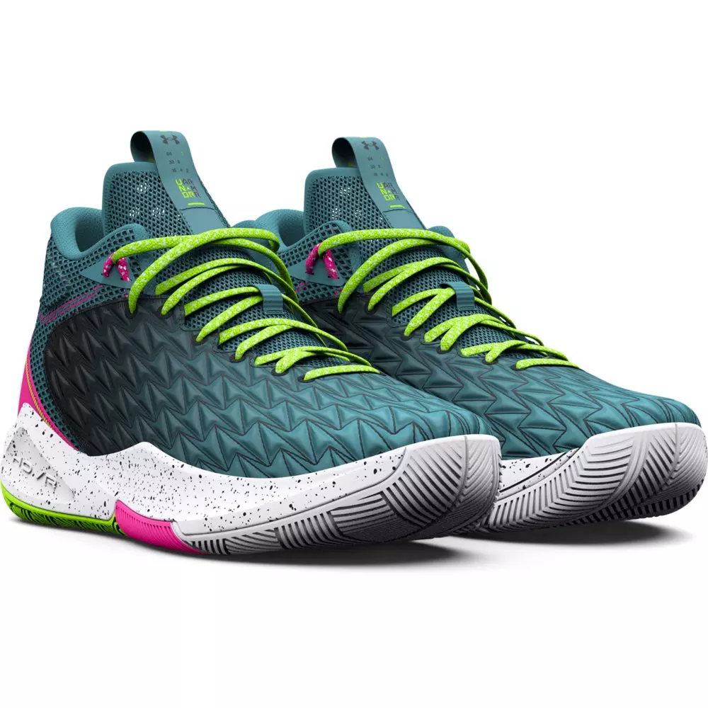 Under Armour HOVR Havoc 5 Clone "Aqua Foam/Lime Surge/Black" Unisex Basketball Shoe - AQUA/LIME/BLACK