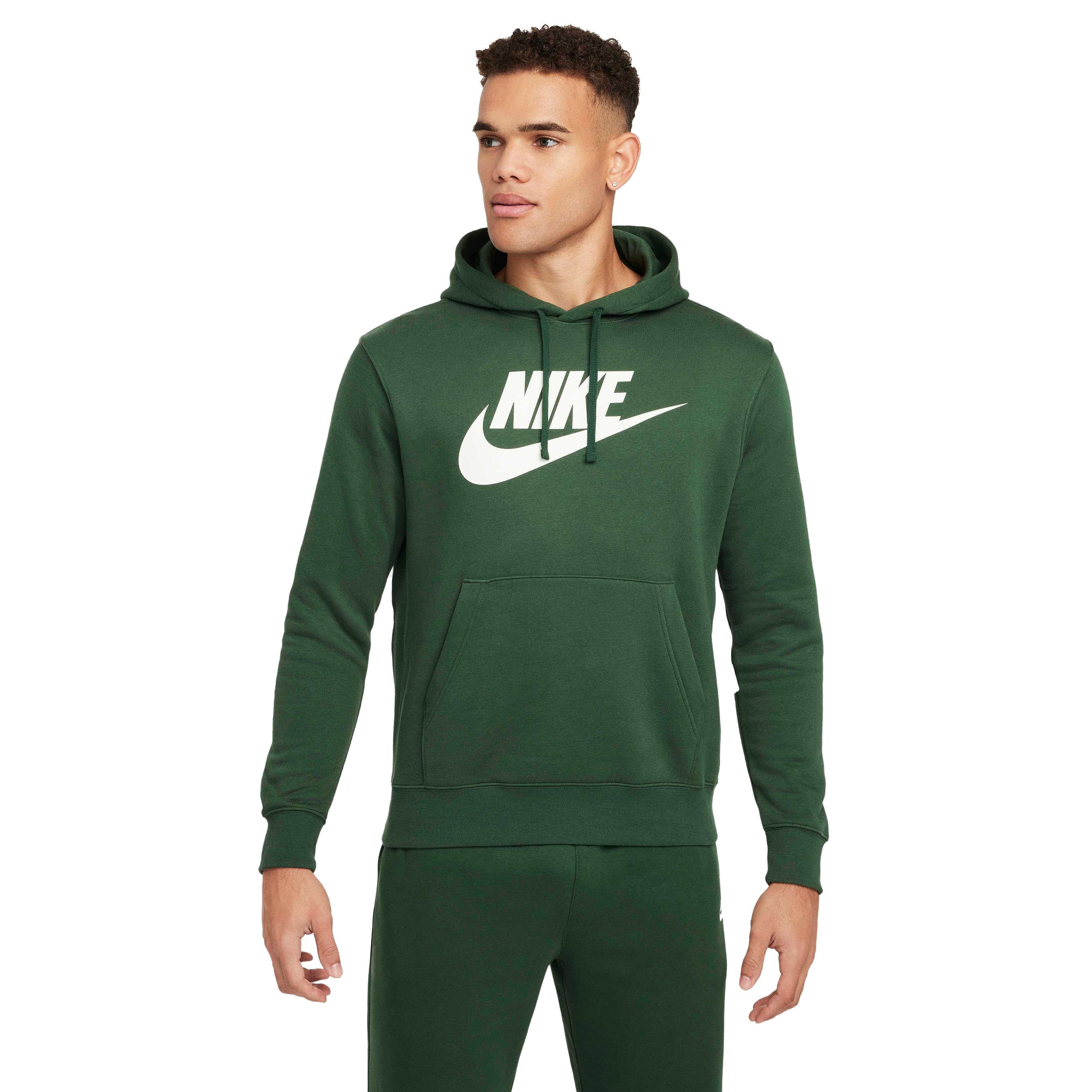 Nike Men's Sportswear Club Fleece Graphic Pullover Hoodie - GREEN Thumbnail View 1