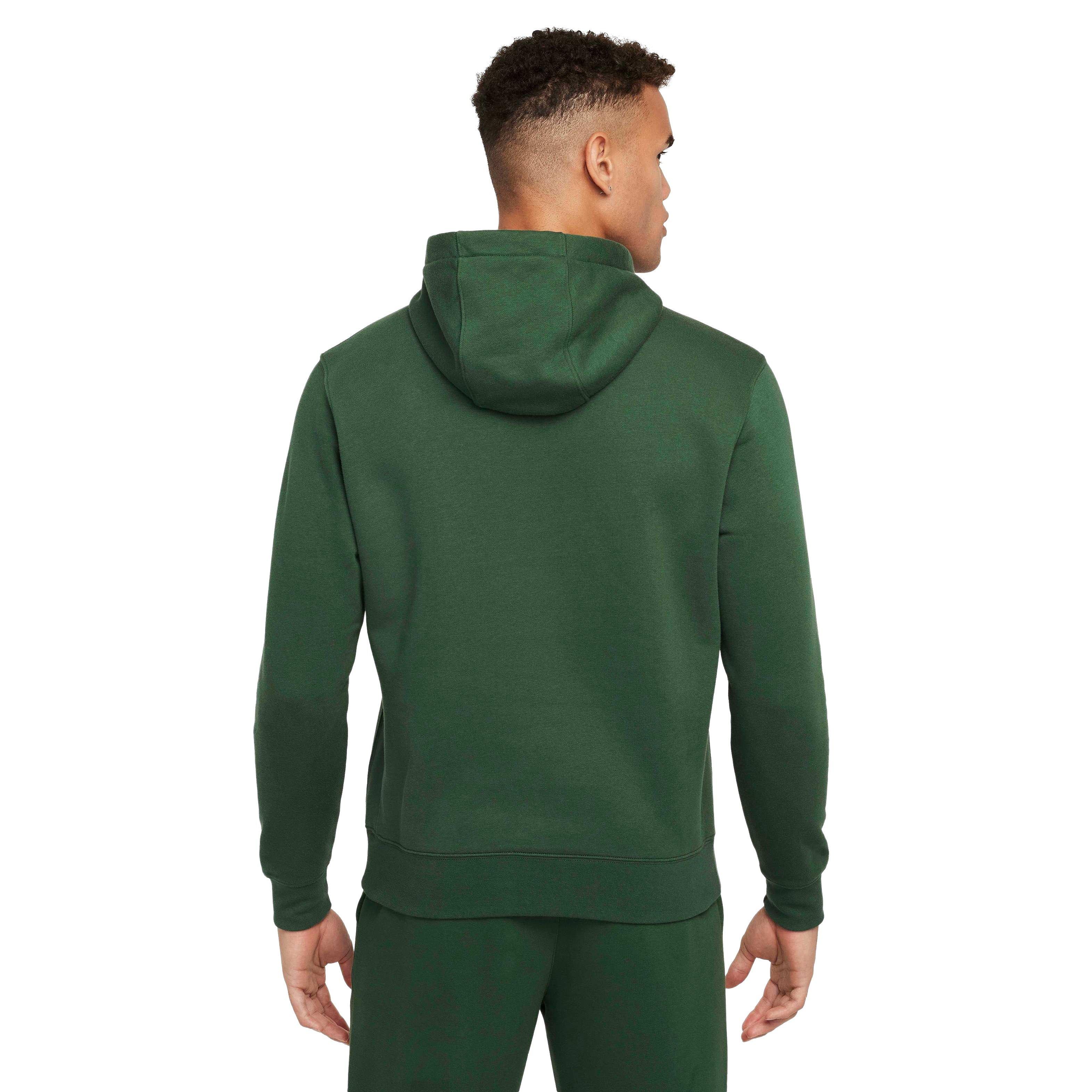 Nike Men's Sportswear Club Fleece Graphic Pullover Hoodie - GREEN Thumbnail View 2