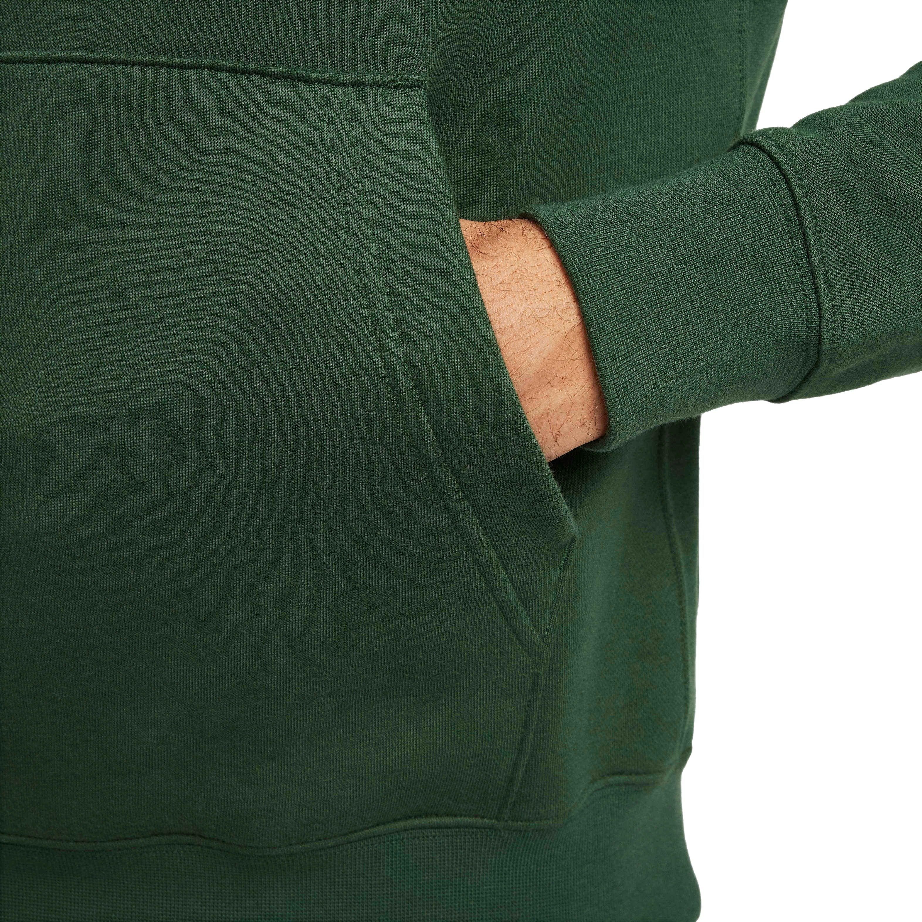 Nike Men's Sportswear Club Fleece Graphic Pullover Hoodie - GREEN Thumbnail View 4