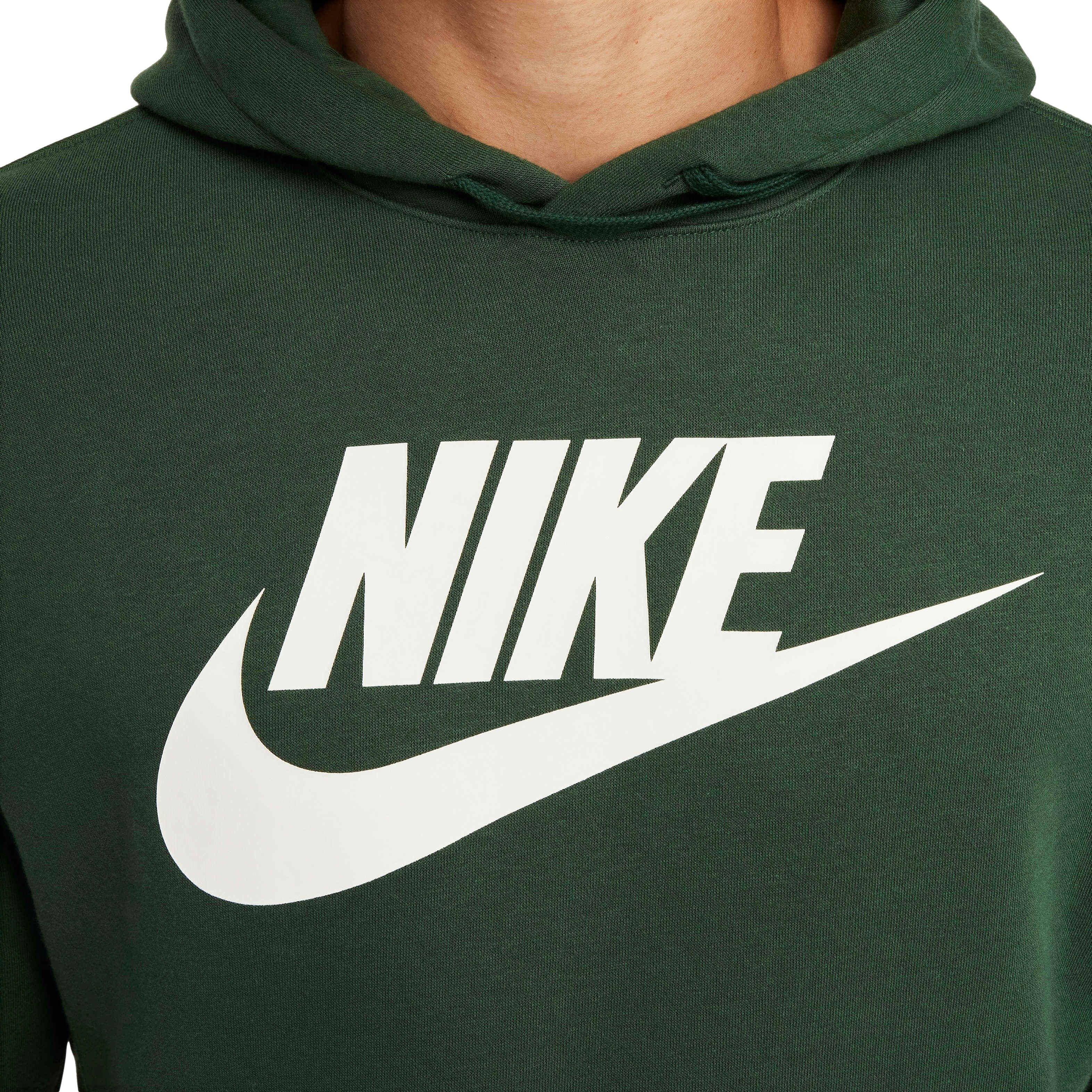 Nike Men's Sportswear Club Fleece Graphic Pullover Hoodie - GREEN Thumbnail View 5