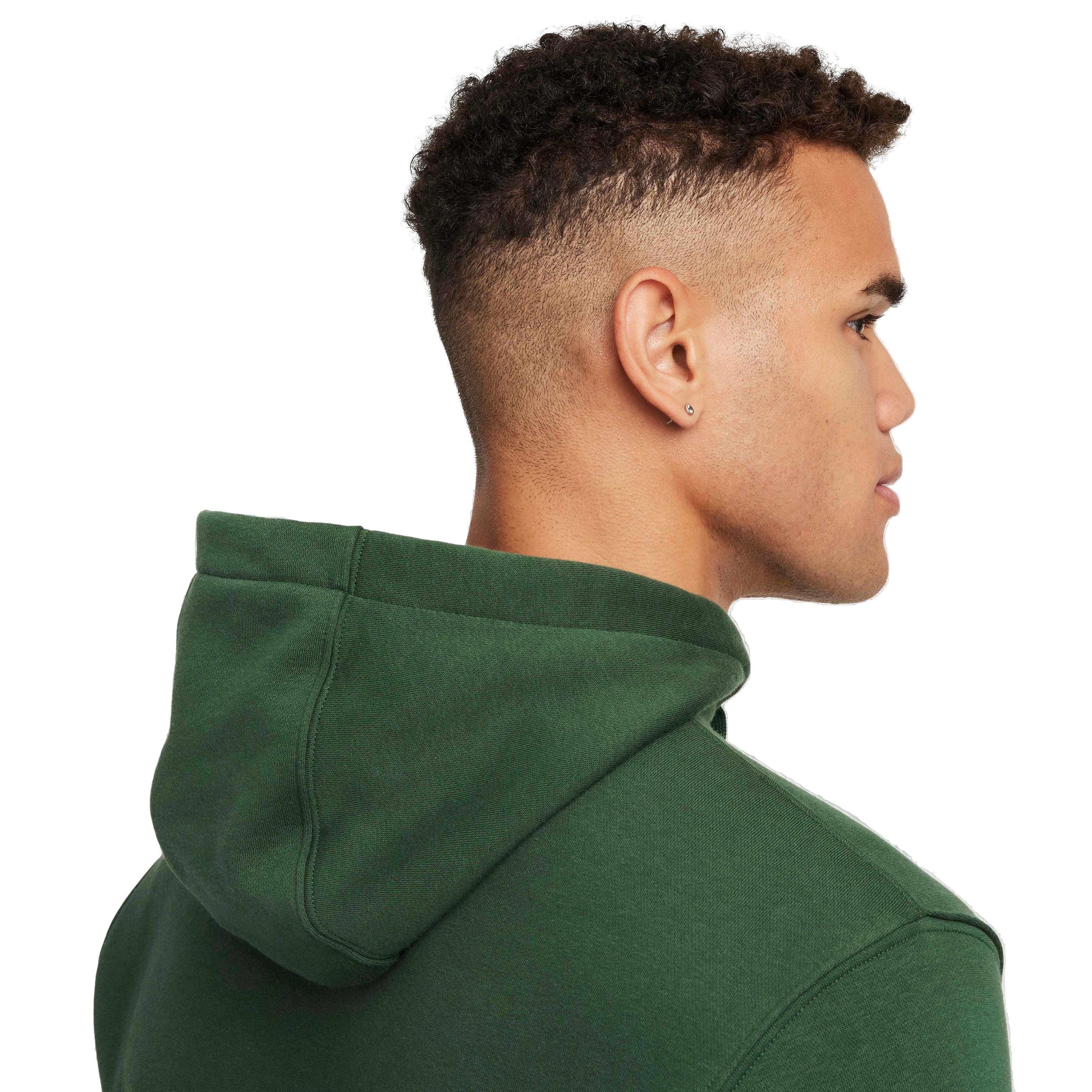 Nike Men's Sportswear Club Fleece Graphic Pullover Hoodie - GREEN Thumbnail View 6