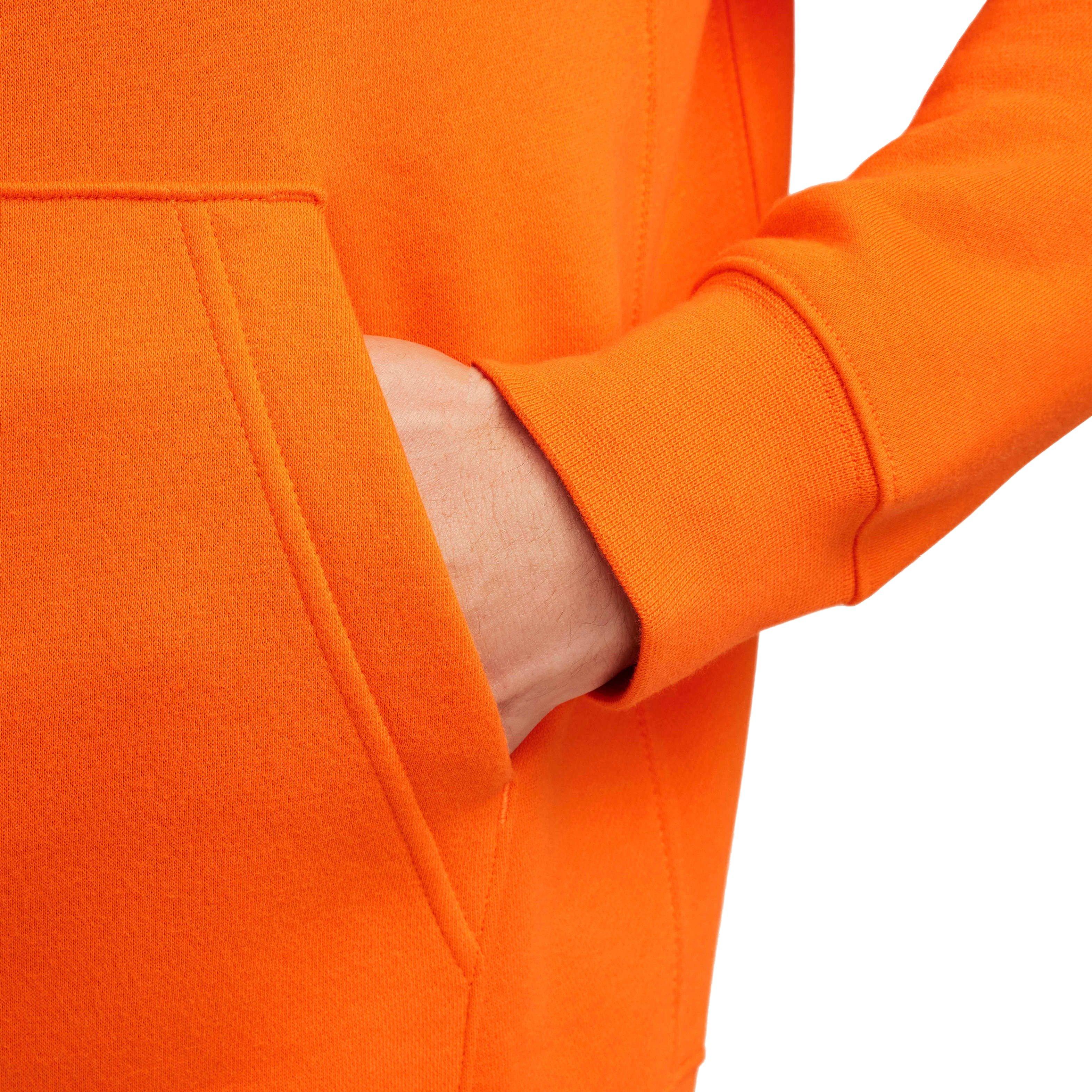 Nike Men's Sportswear Club Fleece Graphic Pullover Hoodie - ORANGE Thumbnail View 5