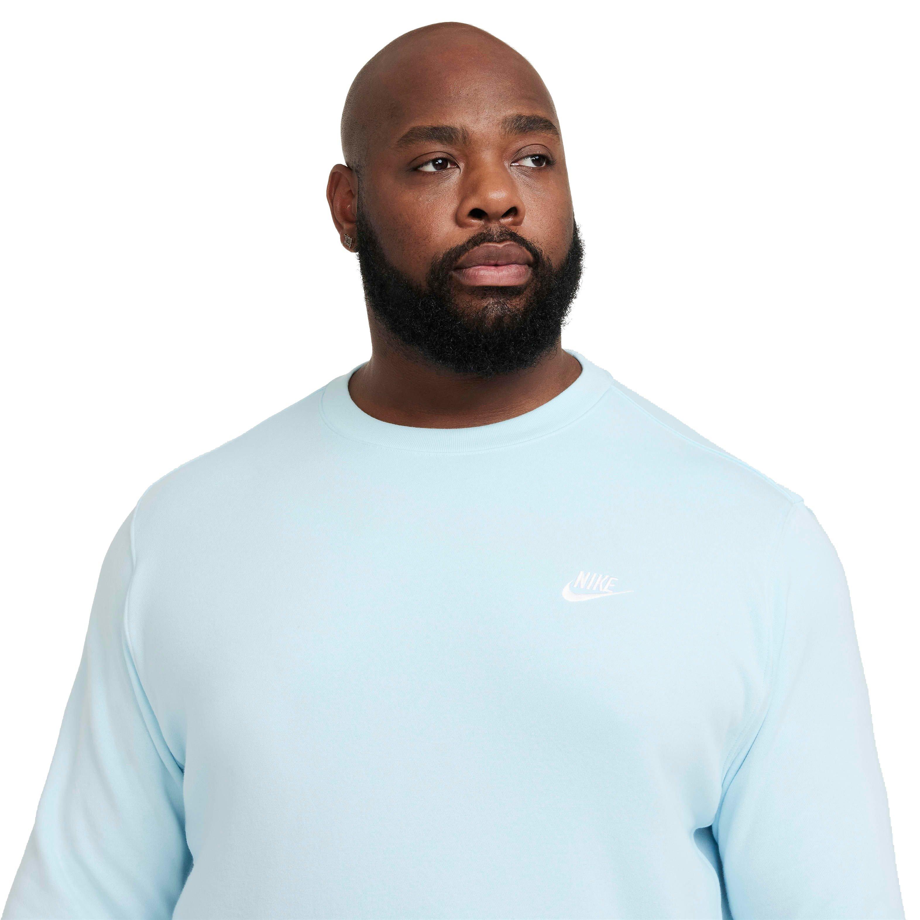 Nike Men's Sportswear Club Classic Fleece Crew - BLUE Thumbnail View 3