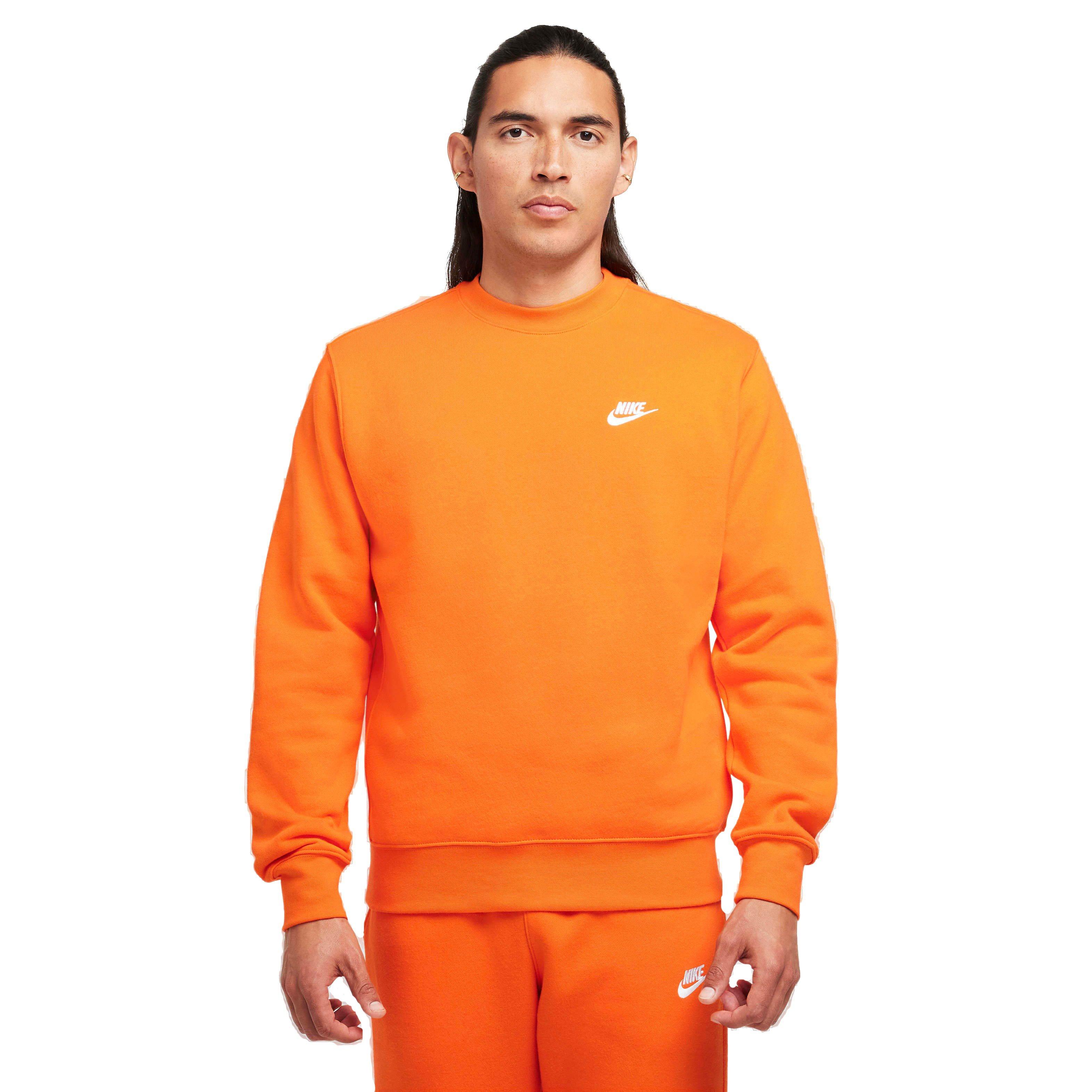 Nike Men's Sportswear Club Classic Fleece Crew - ORANGE Thumbnail View 1