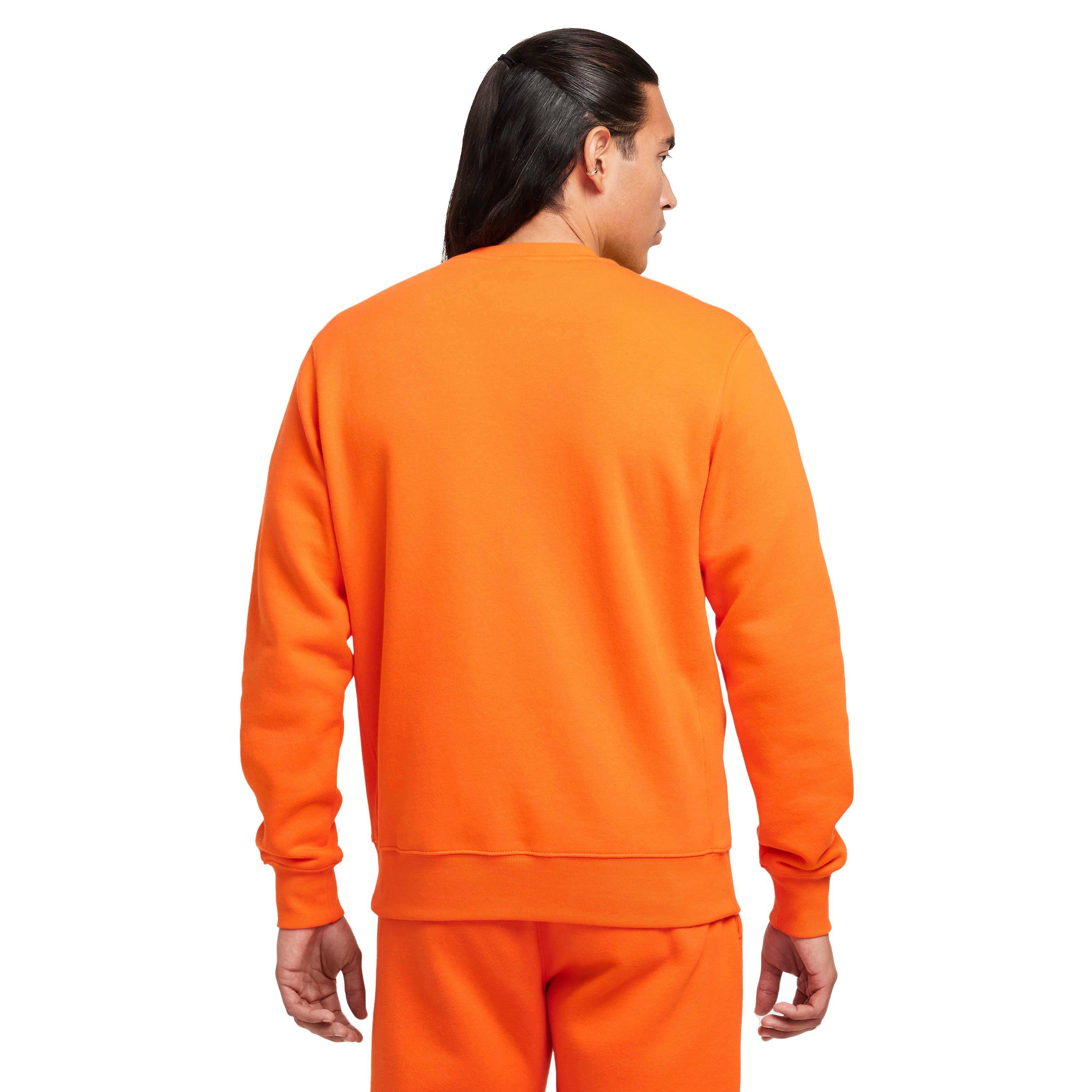 Nike Men's Sportswear Club Classic Fleece Crew - ORANGE Thumbnail View 2