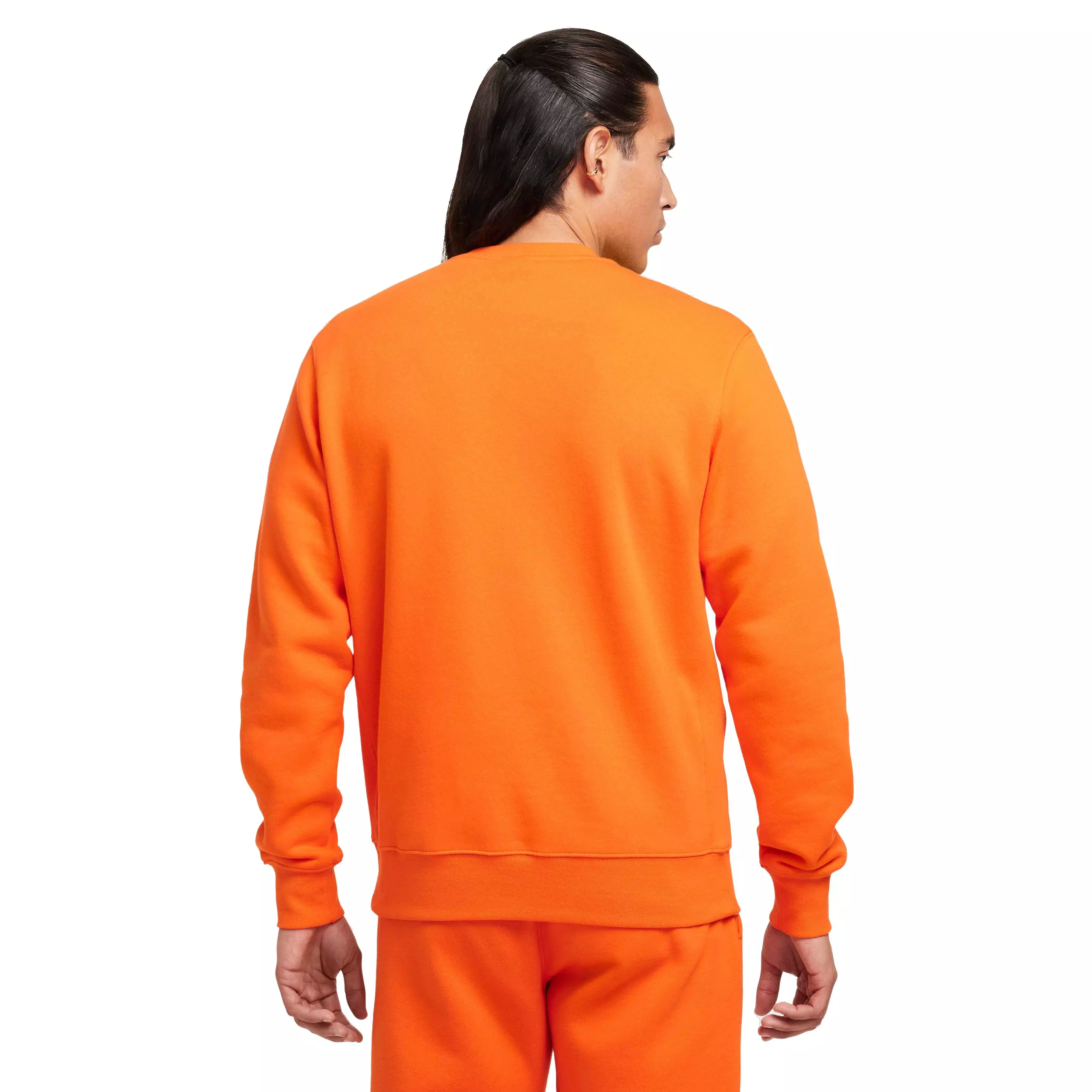Nike Men's Sportswear Club Classic Fleece Crew - ORANGE