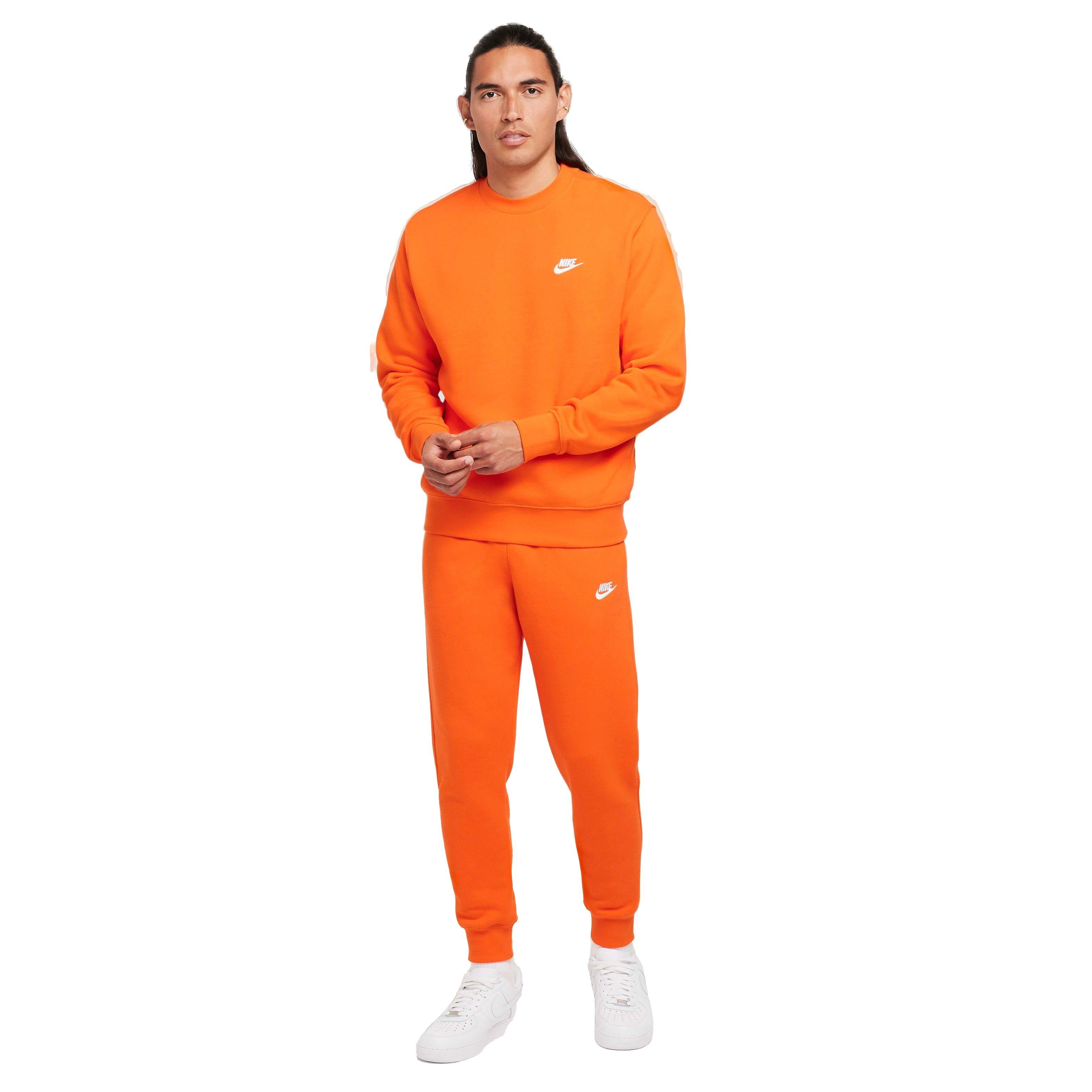 Nike Men's Sportswear Club Classic Fleece Crew - ORANGE Thumbnail View 5