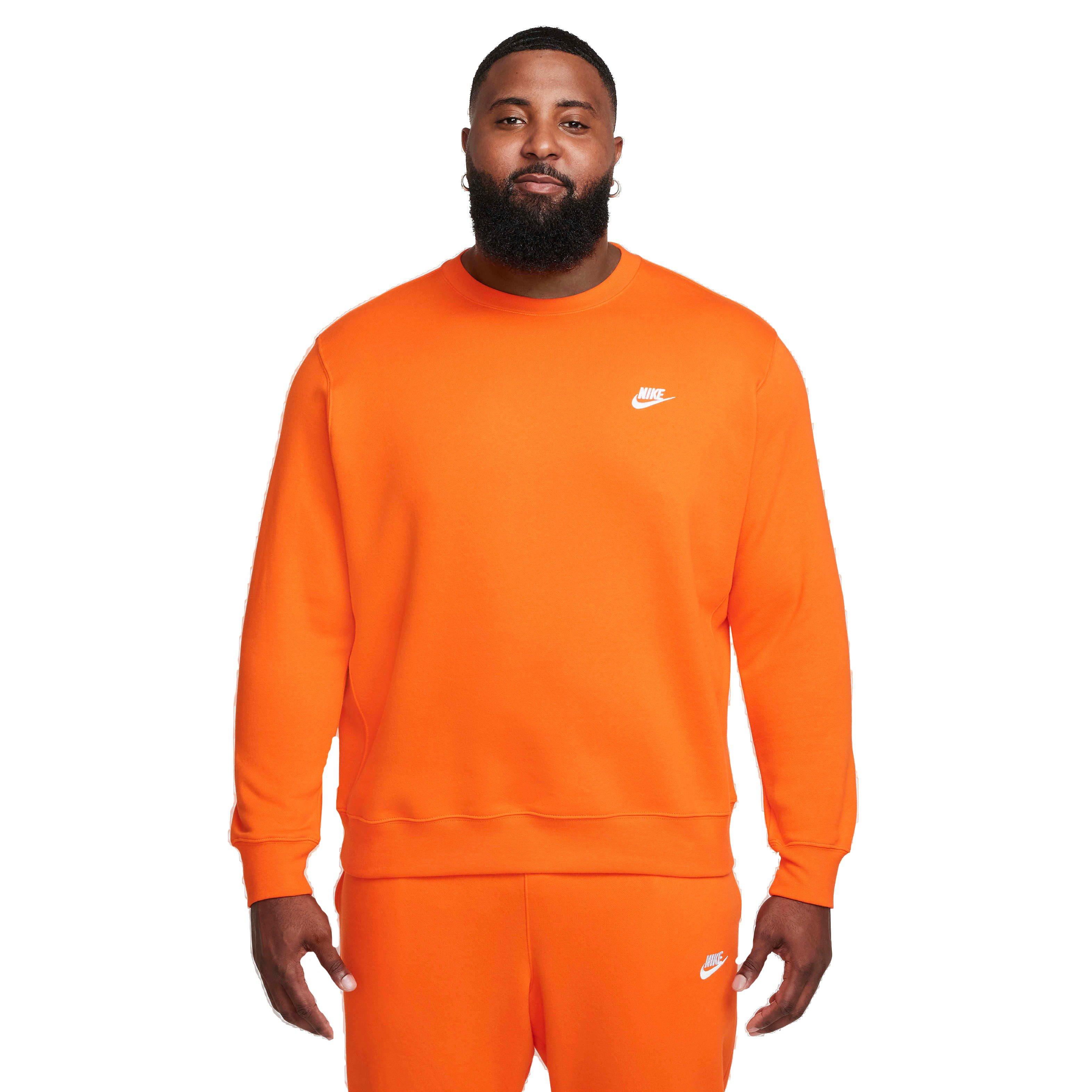 Nike Men's Sportswear Club Classic Fleece Crew - ORANGE Thumbnail View 6