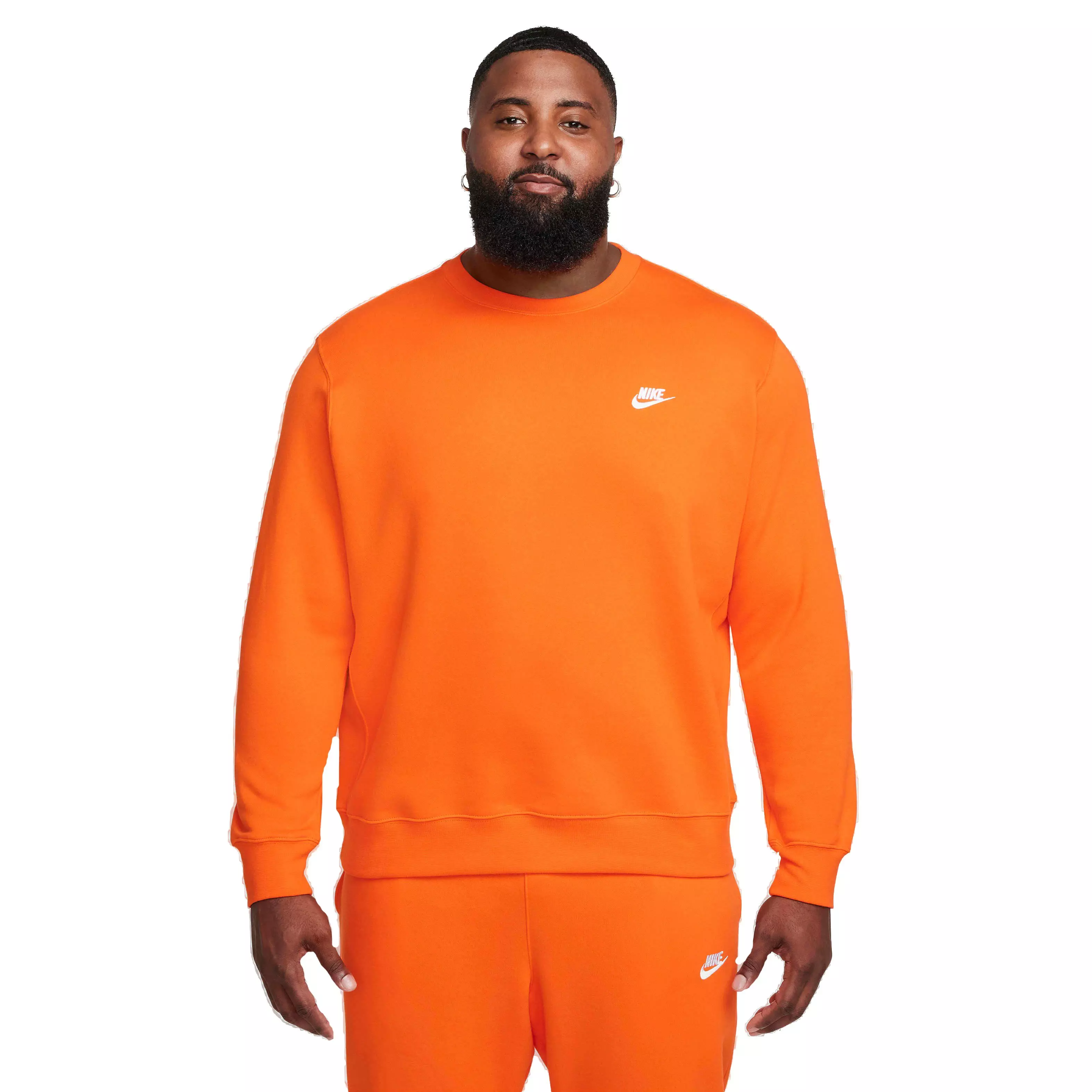 Nike Men's Sportswear Club Fleece Crew - ORANGE