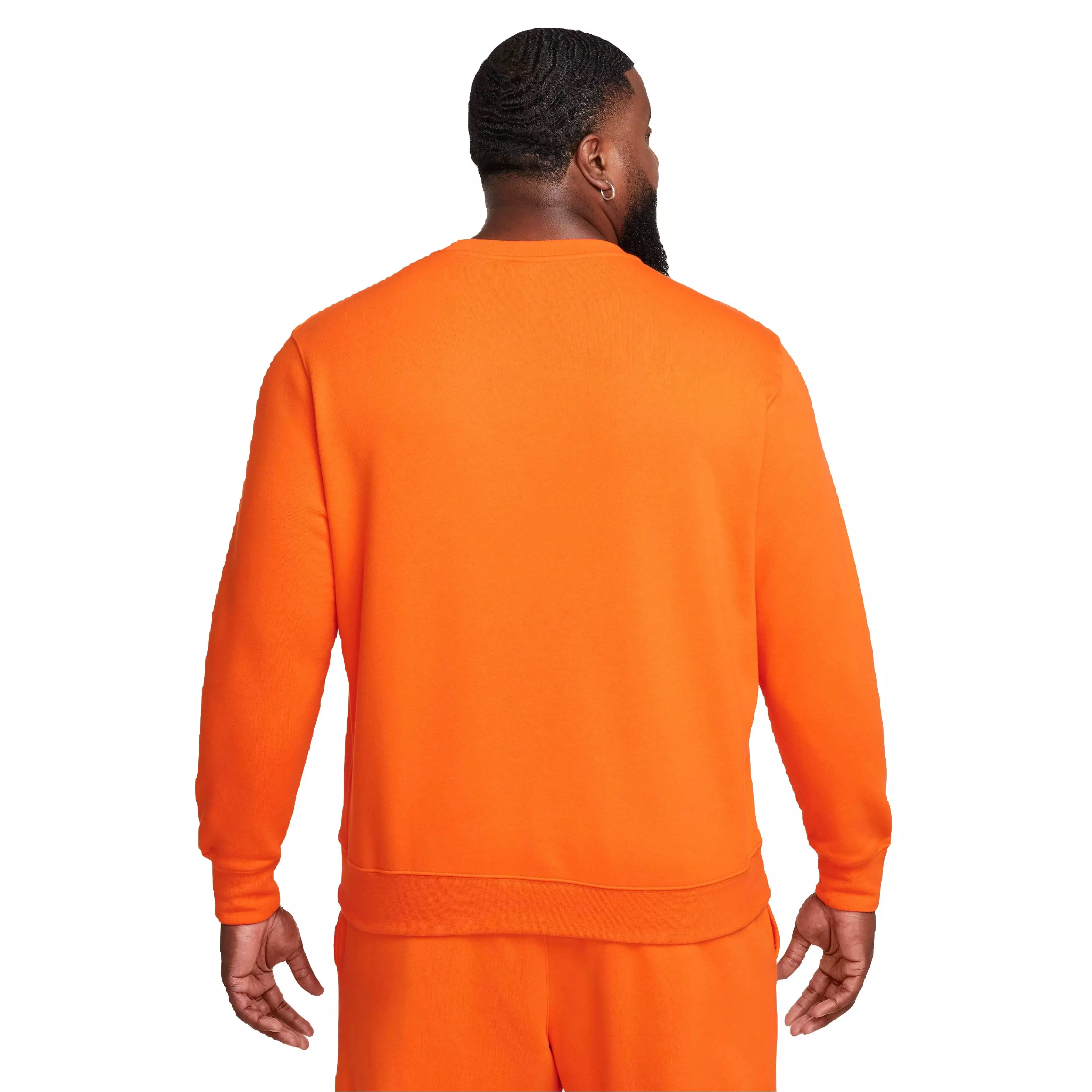 Nike Men's Sportswear Club Classic Fleece Crew - ORANGE