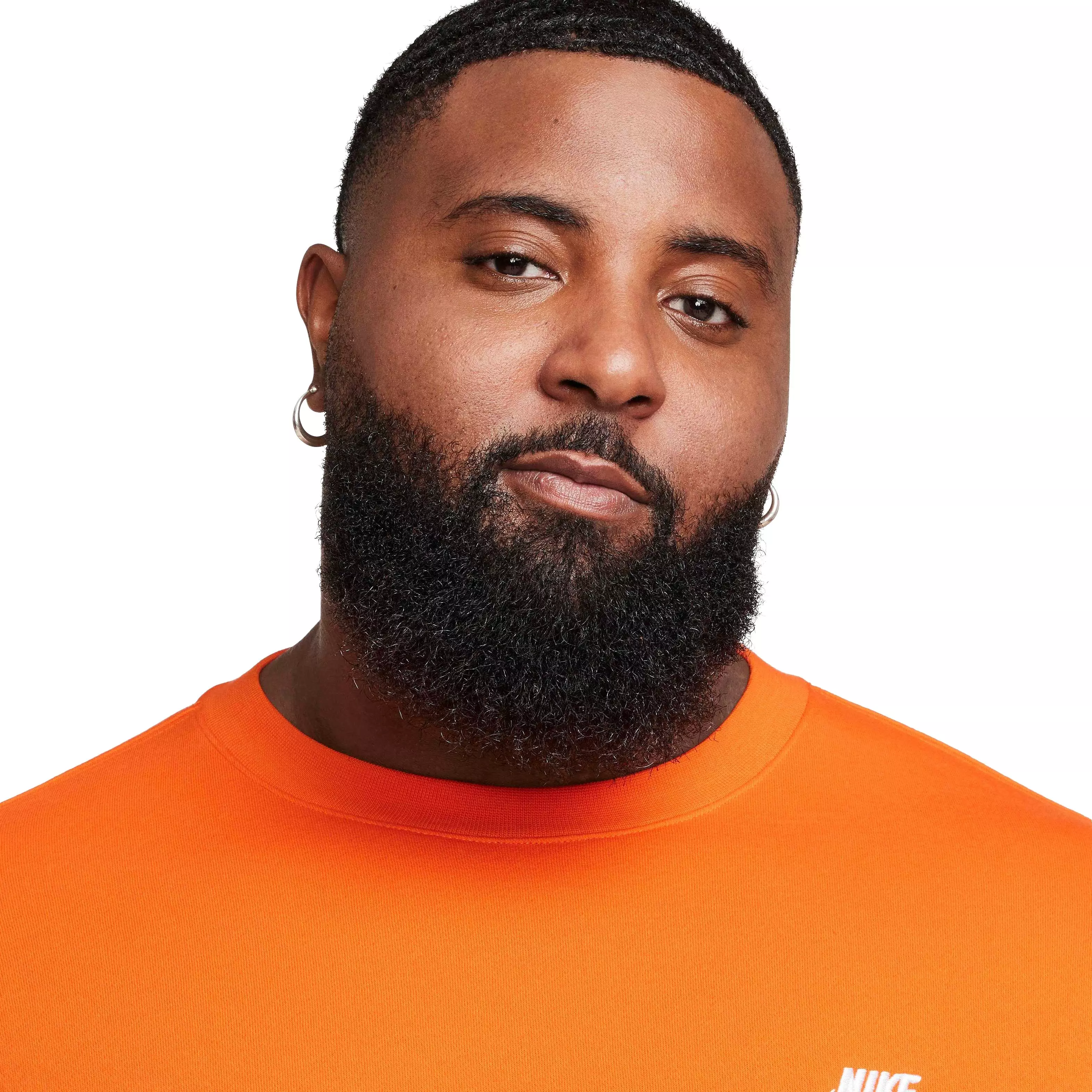 Nike Men's Sportswear Club Classic Fleece Crew - ORANGE