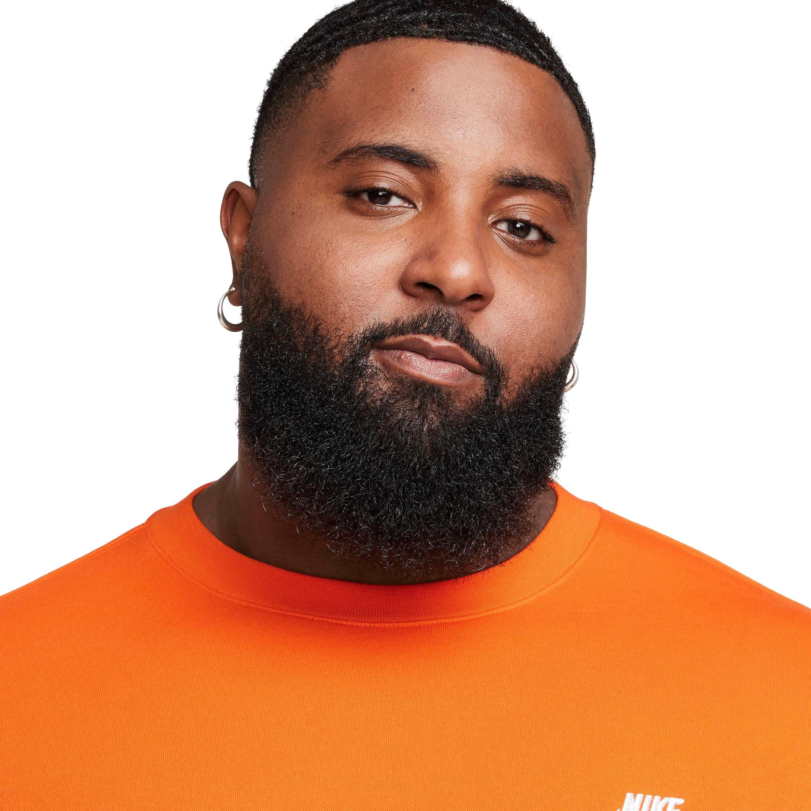 Nike Men's Sportswear Club Fleece Crew - ORANGE Thumbnail View 8