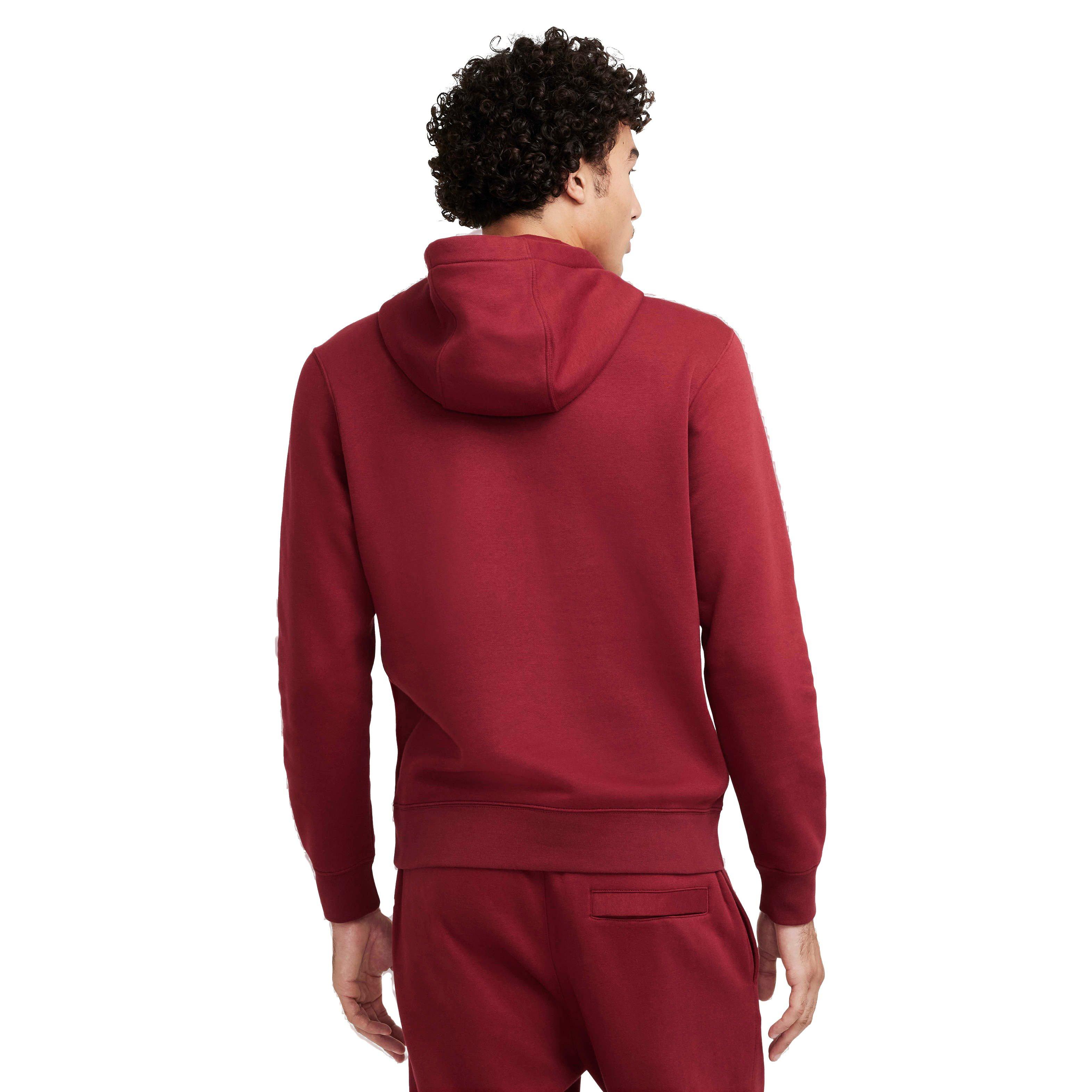 Nike Men's Sportswear Club Fleece Classic Pullover Hoodie - RED Thumbnail View 2