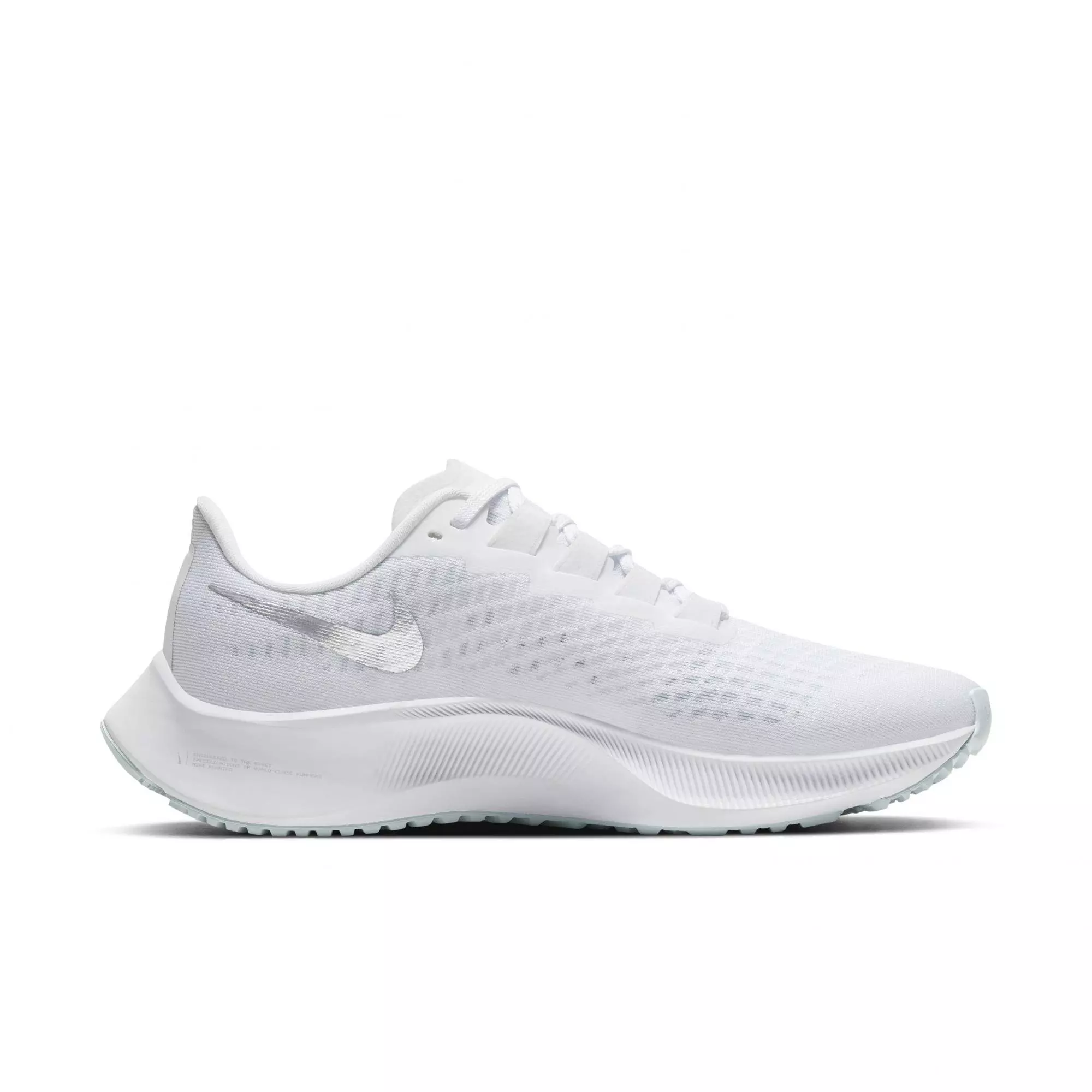 Nike Air Zoom Pegasus 37 "White/Aura/Metallic Silver" Women's Running Shoe - WHITE/SILVER