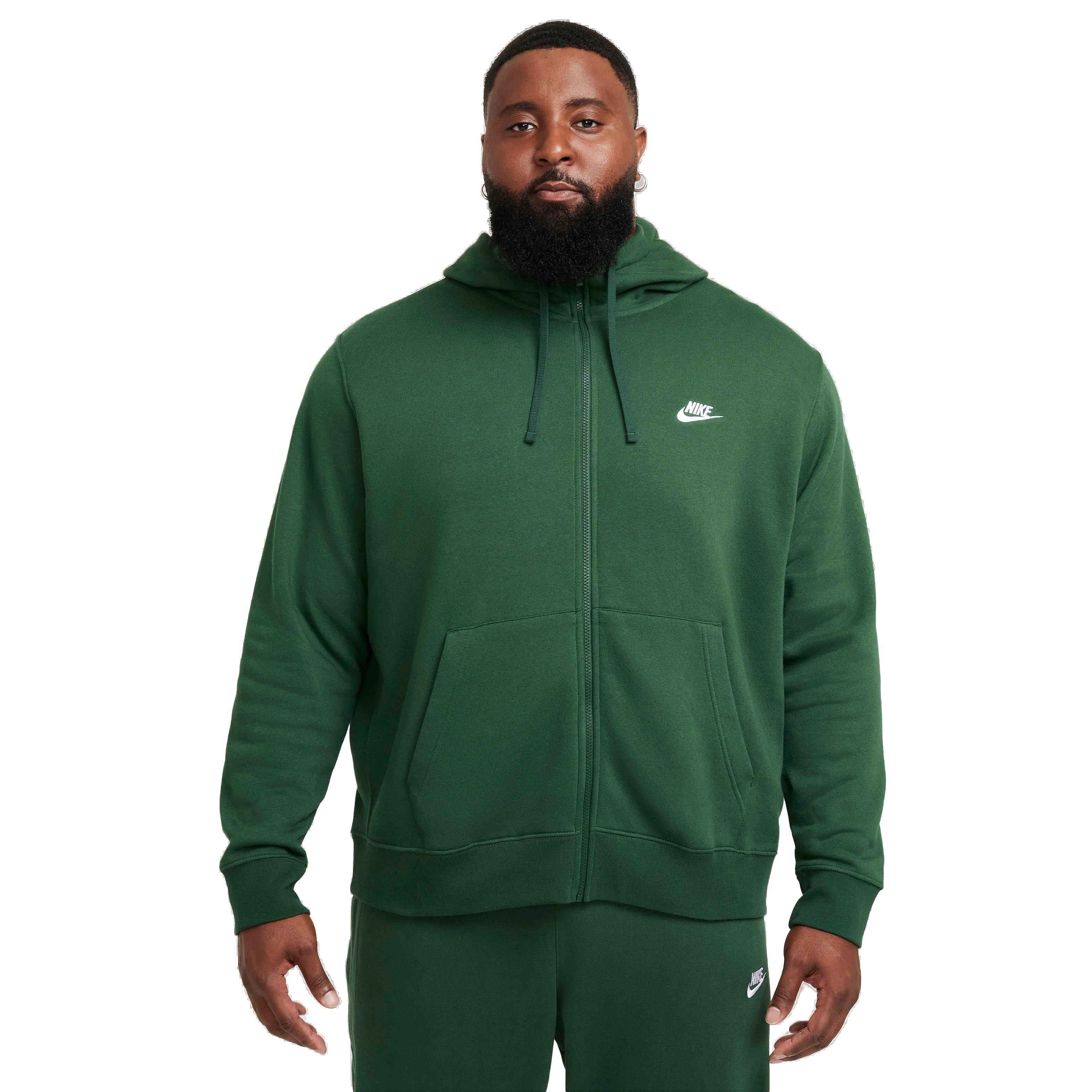 Nike Men's Sportswear Club Fleece Full-Zip Hooded Jacket - Green - GREEN Thumbnail View 1