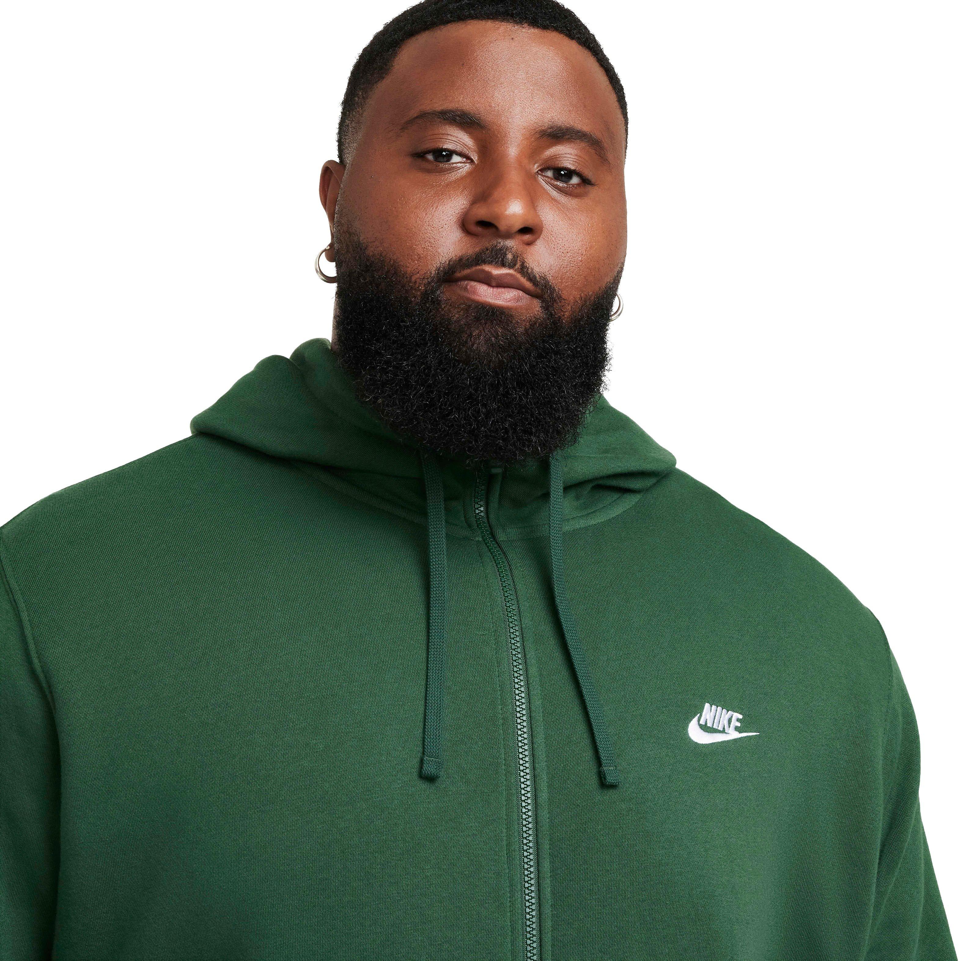 Nike Men's Sportswear Club Fleece Full-Zip Hooded Jacket - Green - GREEN Thumbnail View 3
