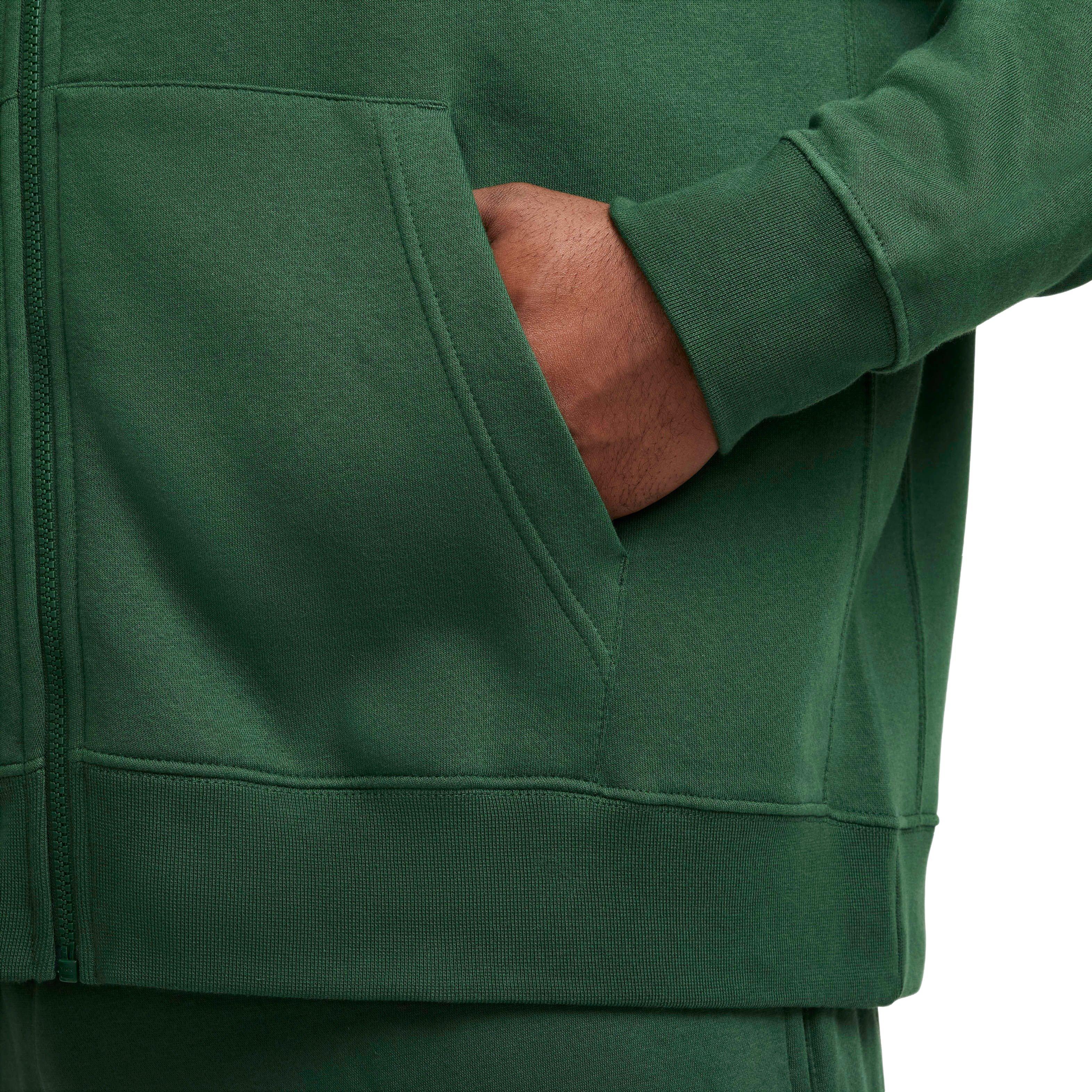 Nike Men's Sportswear Club Fleece Full-Zip Hooded Jacket - Green - GREEN Thumbnail View 5