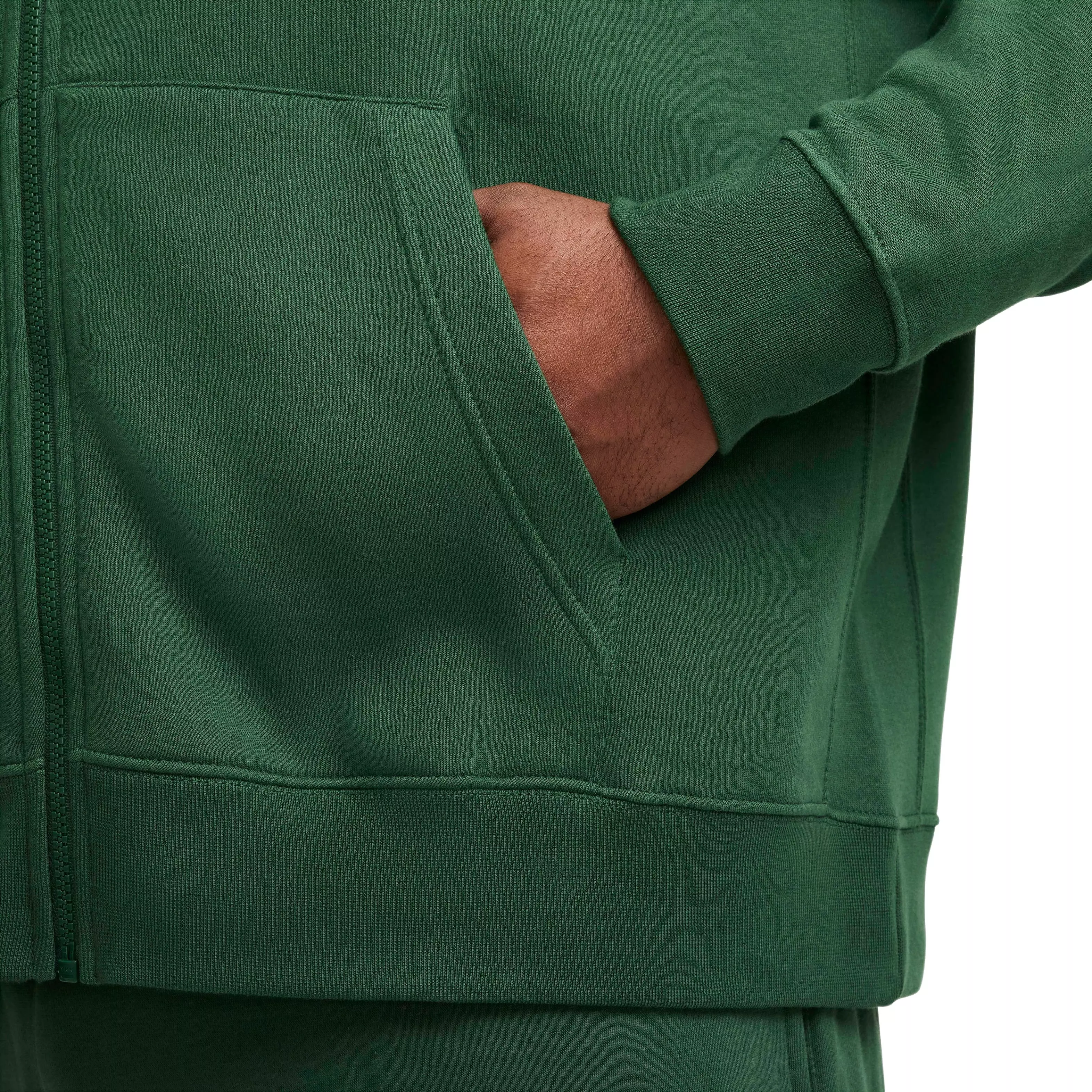 Nike Men's Sportswear Club Fleece Full-Zip Hooded Jacket - Green - GREEN