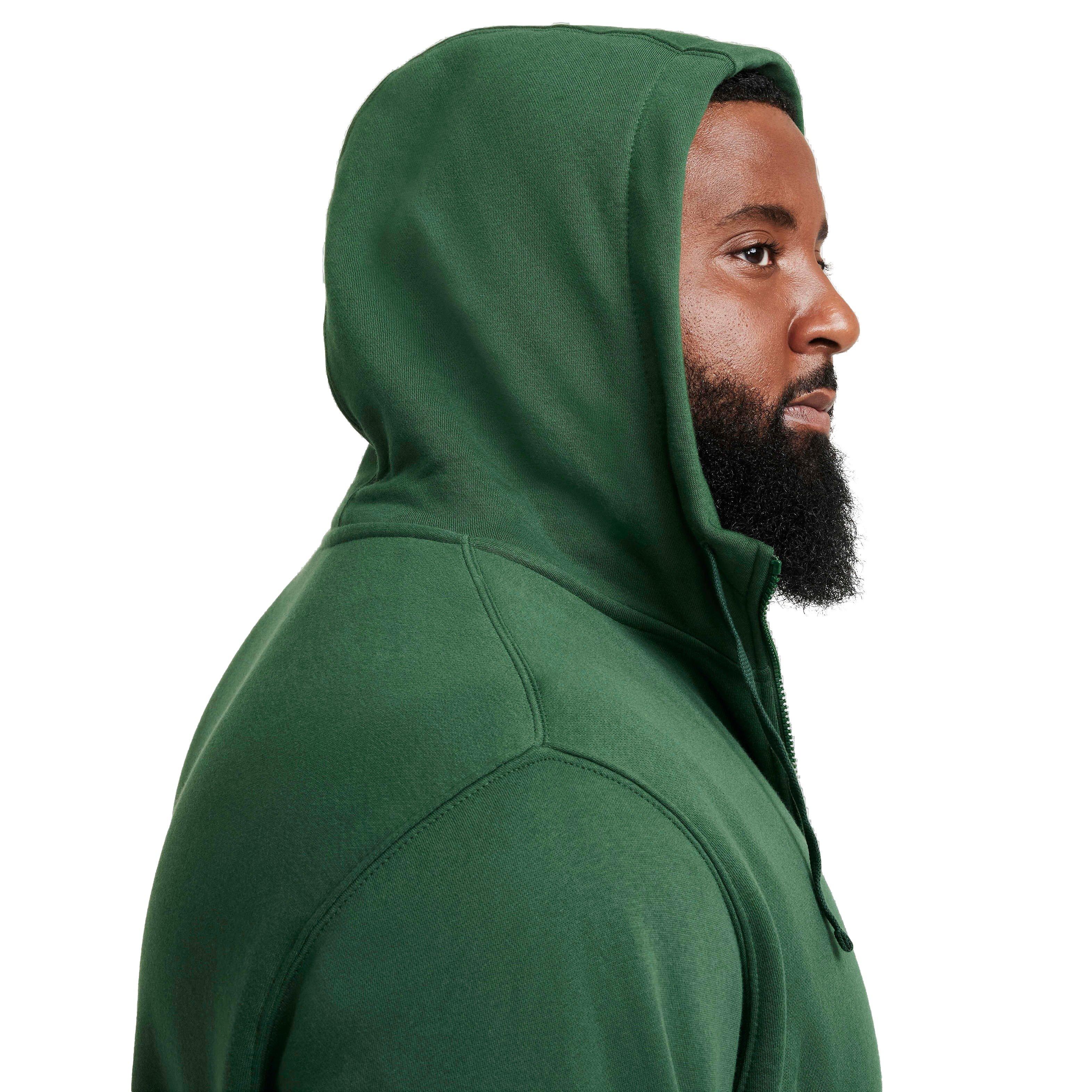 Nike Men's Sportswear Club Fleece Full-Zip Hooded Jacket - Green - GREEN Thumbnail View 6