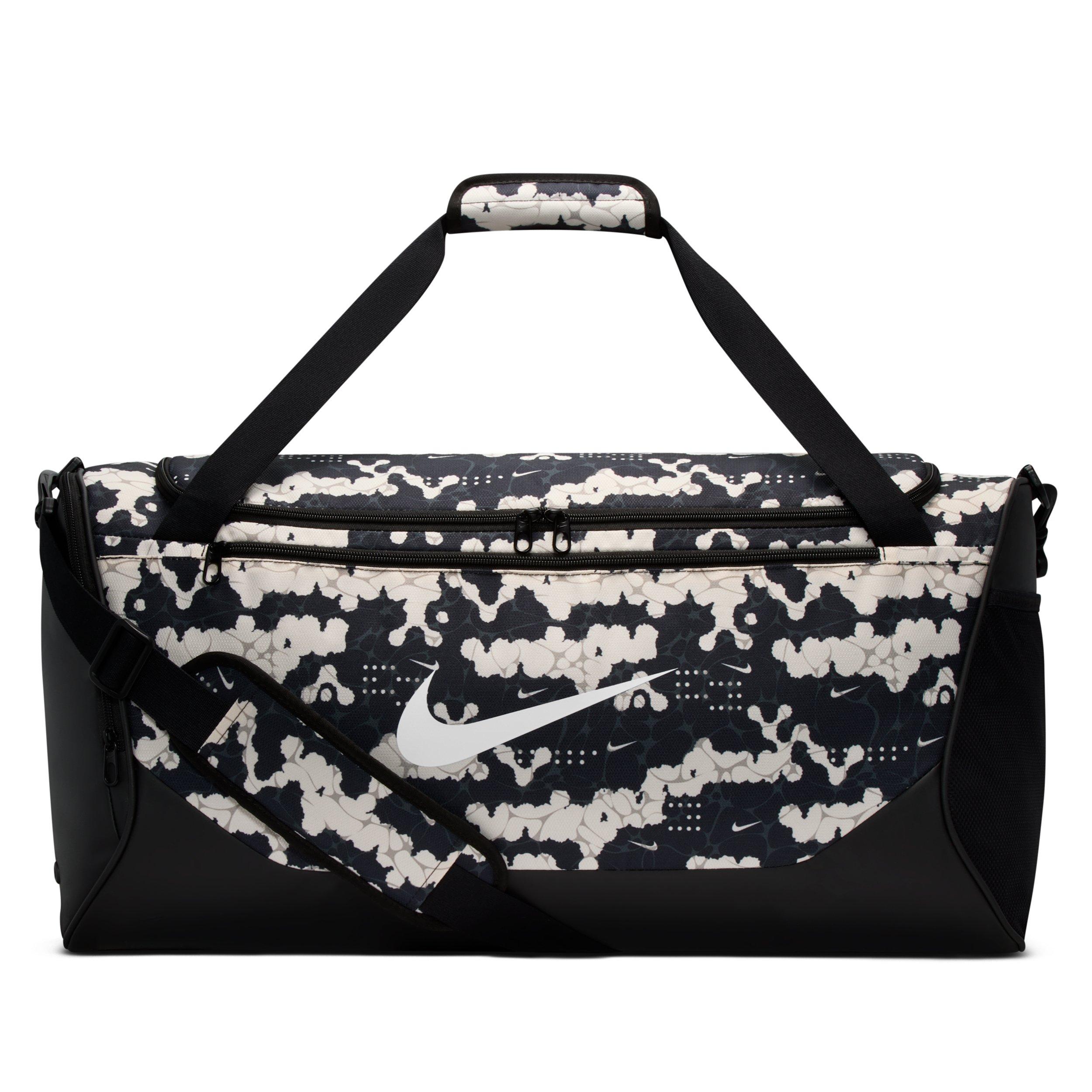 Nike Brasilia Medium All Over Print Training Chalk/Black/White Duffel Bag