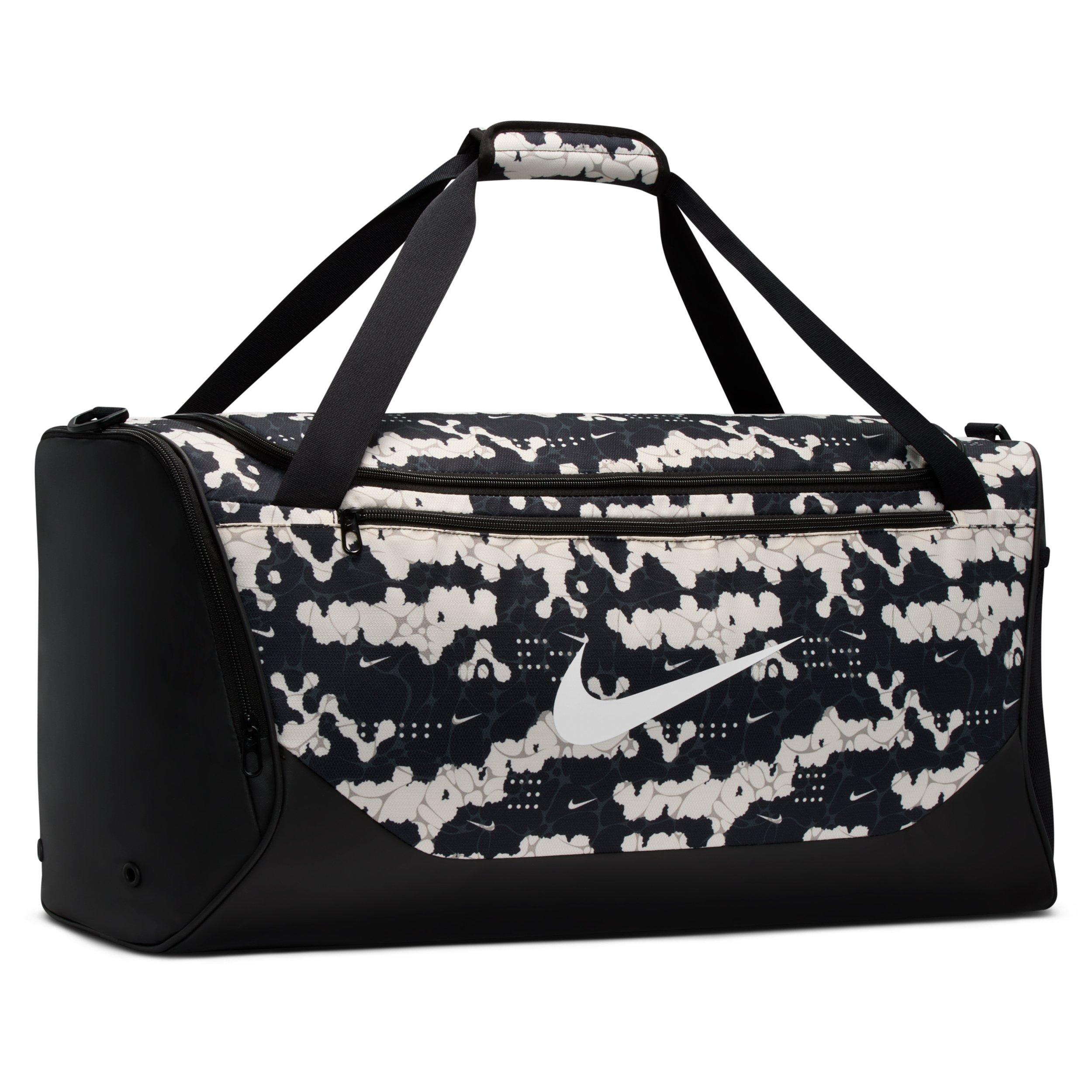 Nike Brasilia Medium All Over Print Training Chalk/Black/White Duffel Bag
