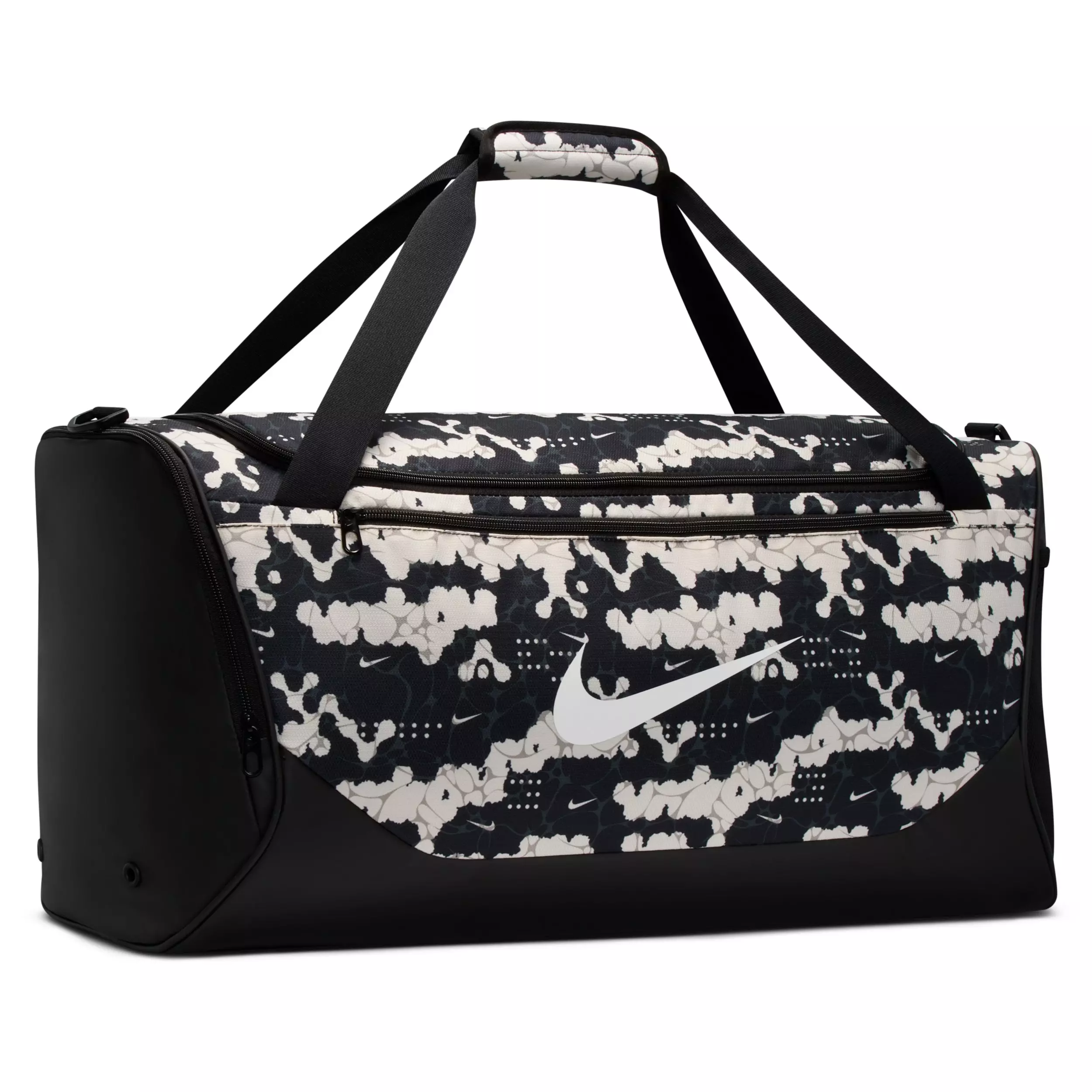 Nike Brasilia Medium All Over Print Training Duffel Bag - Chalk/Black/White - CHALK/BLACK/WHITE