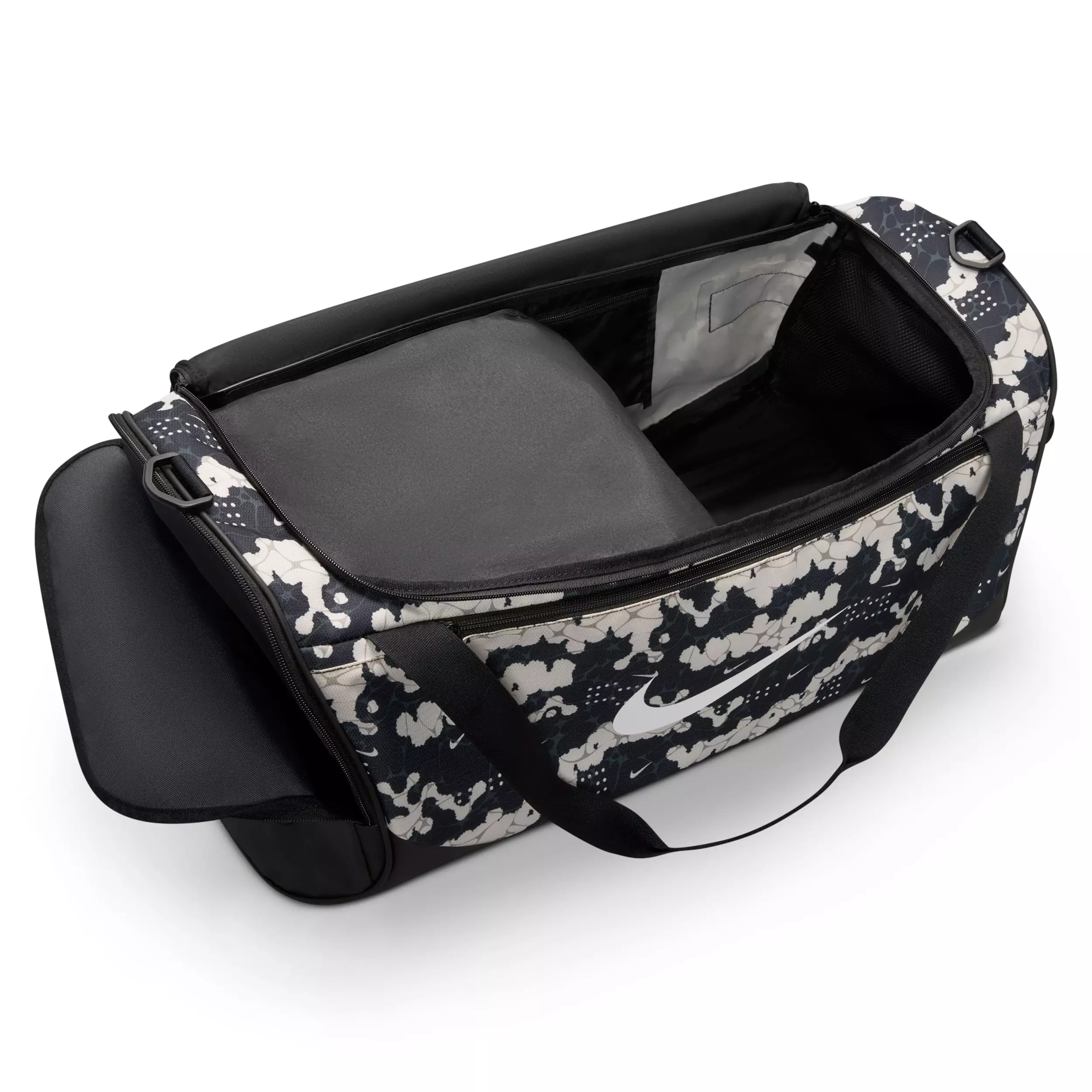 Nike Brasilia Medium All Over Print Training Duffel Bag - Chalk/Black/White - CHALK/BLACK/WHITE