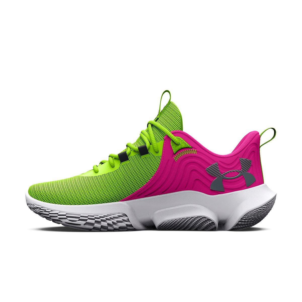 Under Armour Flow FUTR X 2 "Lime Surge/Rebel Pink" Unisex Basketball Shoe - LIME/PINK Thumbnail View 2
