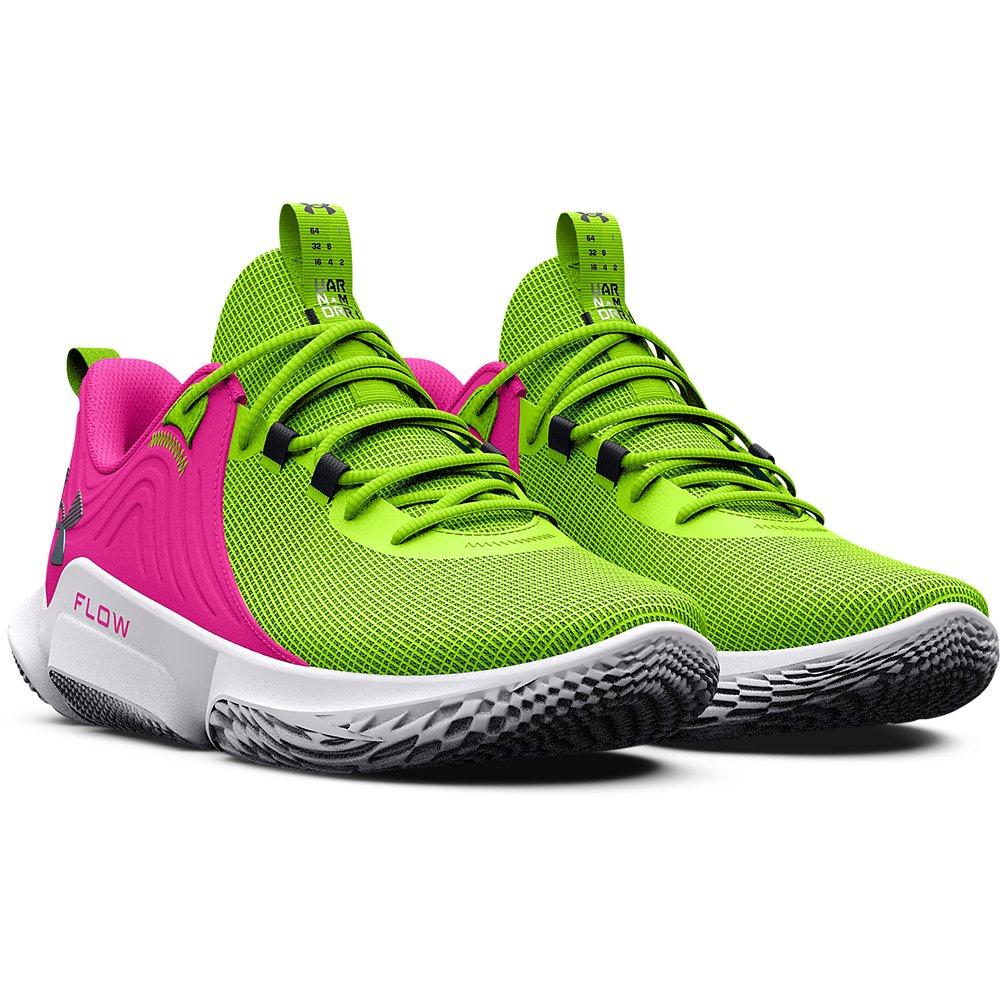 Under Armour Flow FUTR X 2 "Lime Surge/Rebel Pink" Unisex Basketball Shoe - LIME/PINK Thumbnail View 5