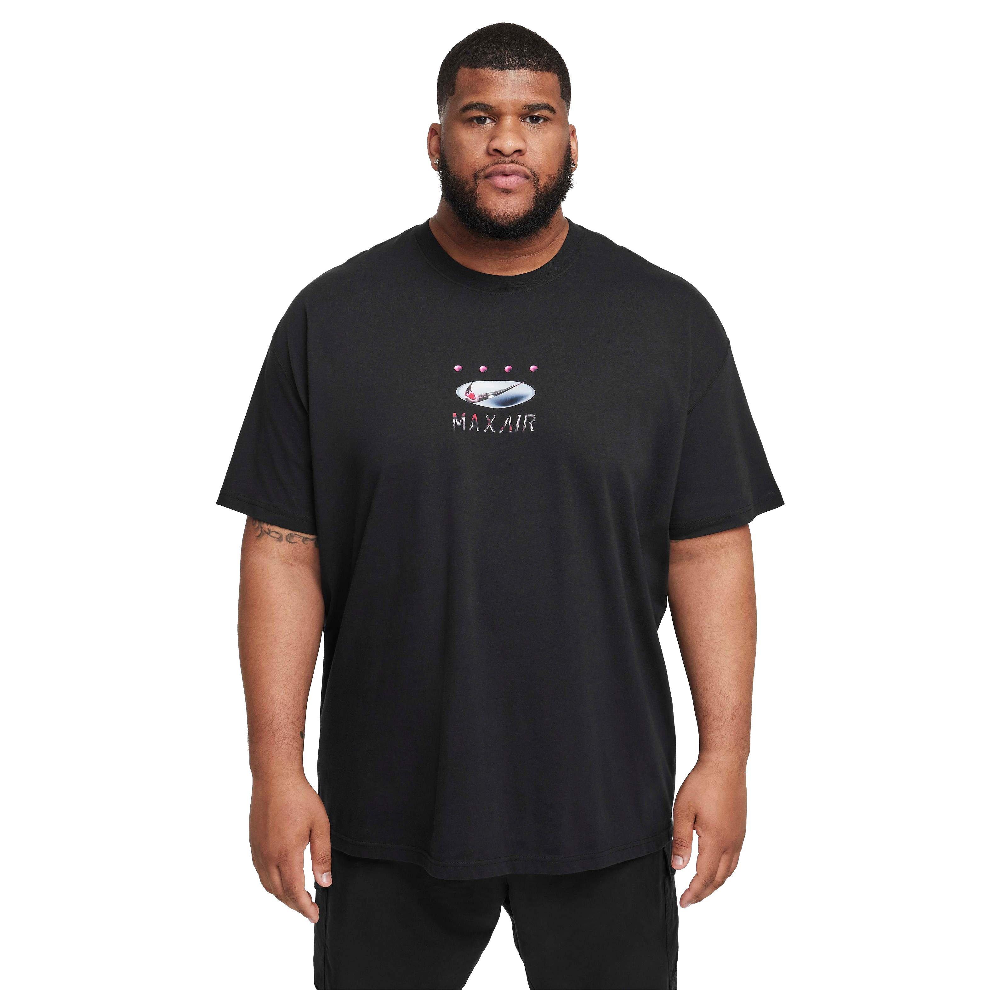 Nike Men's Sportswear Relaxed Max90 T-Shirt - BLACK Thumbnail View 8